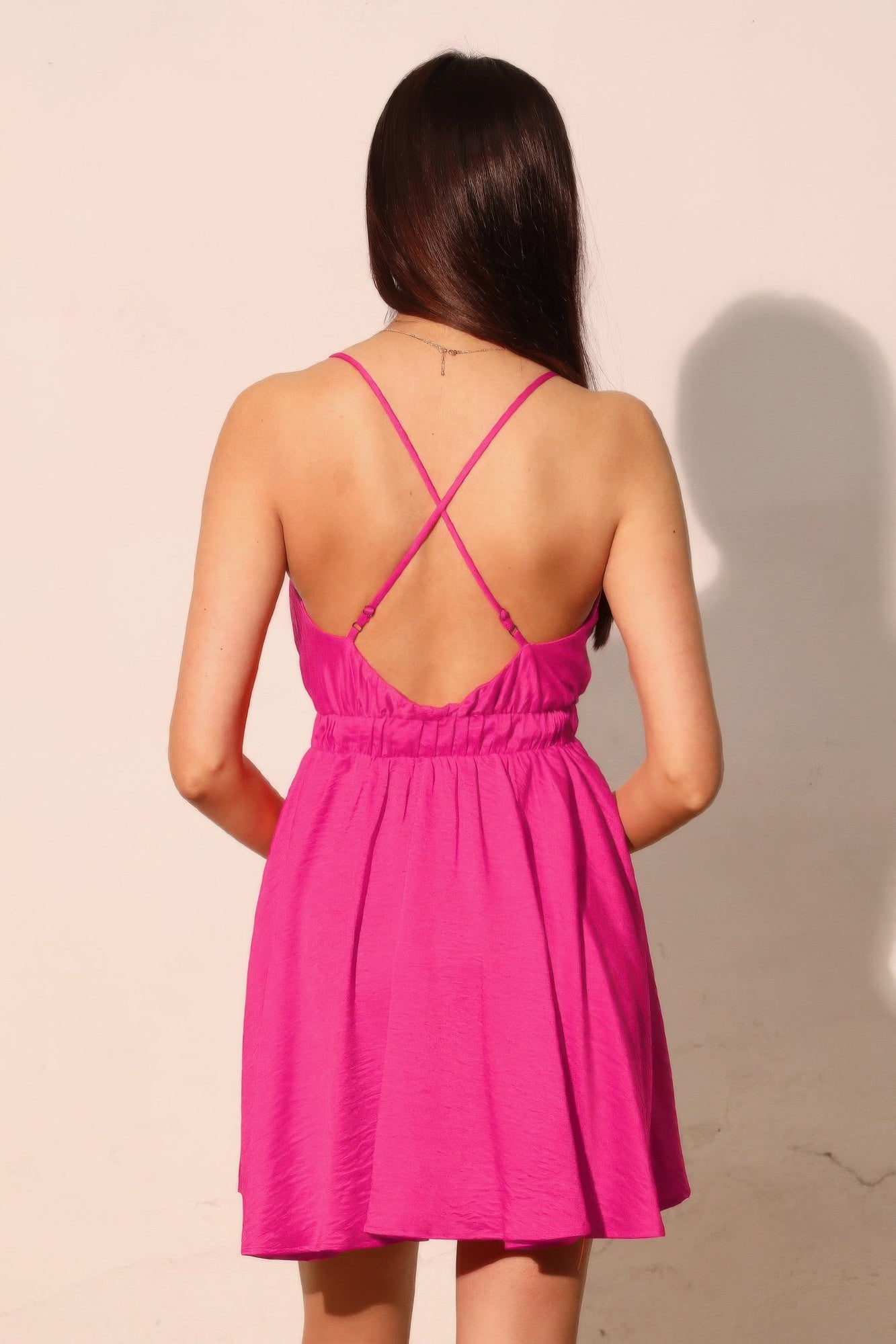 Washed Satin Crepe Cami Skater Dress  Shop One Place