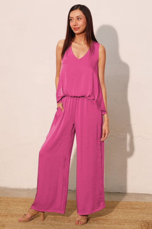 Washed Poly Silk Front Tucked Top  Shop One Place