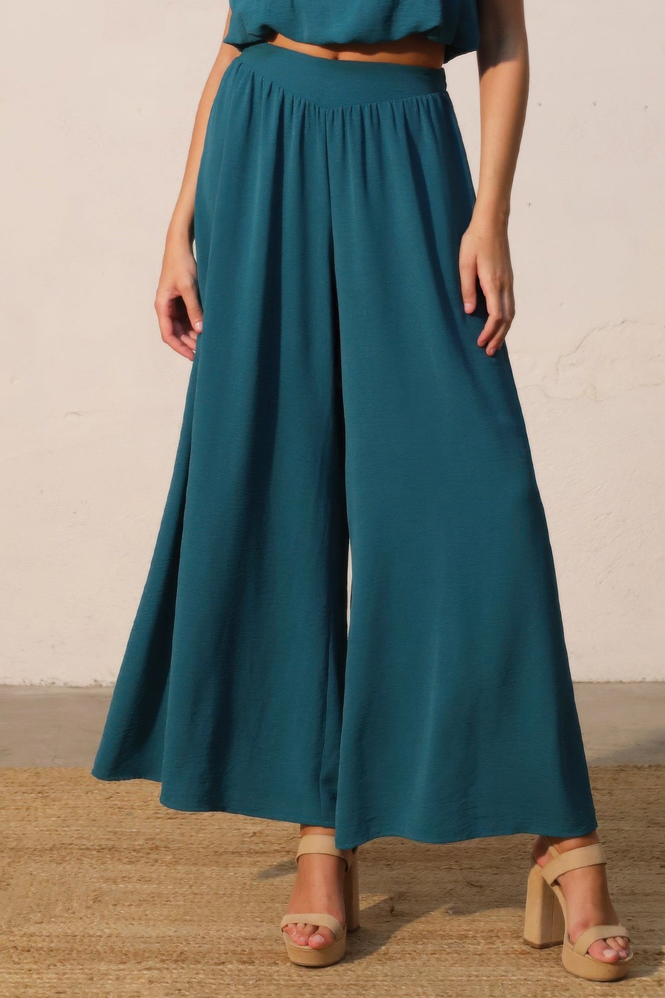 Matte Crepe Wide Leg Swing Pants  Shop One Place