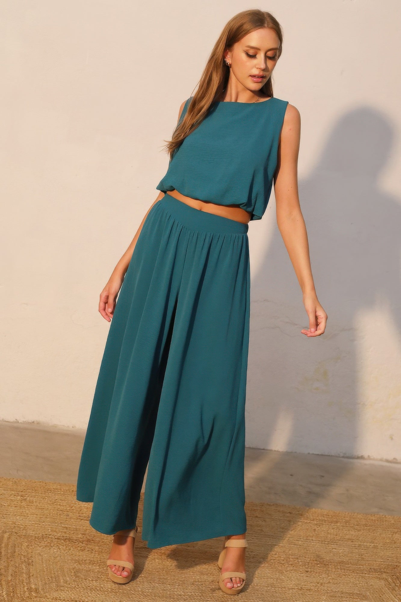 Matte Crepe Wide Leg Swing Pants  Shop One Place