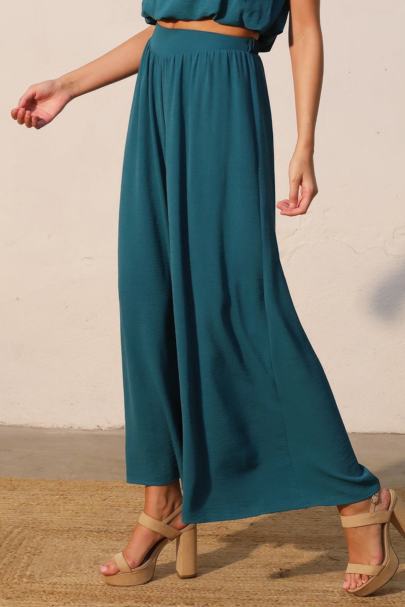 Matte Crepe Wide Leg Swing Pants  Shop One Place