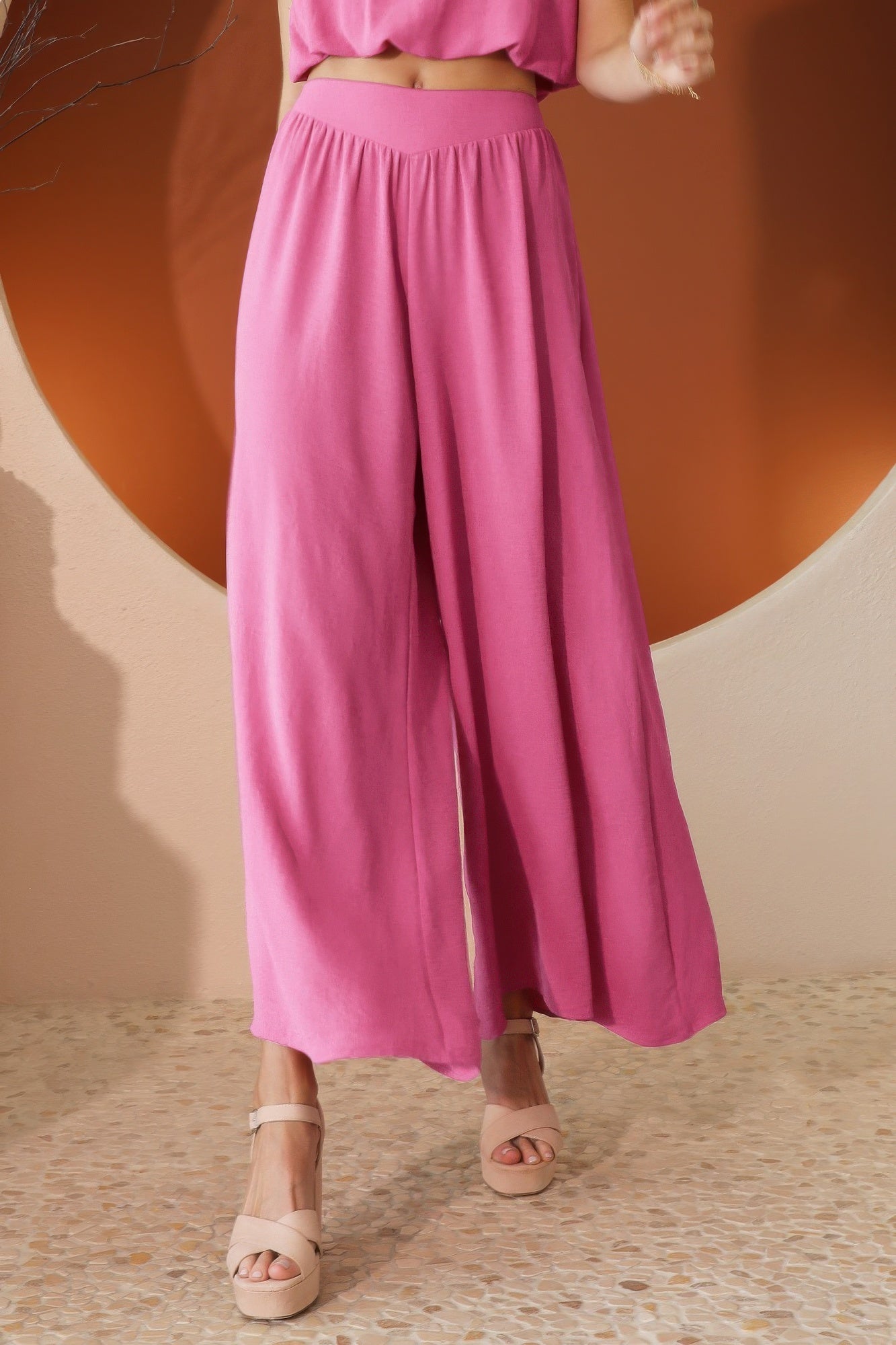 Matte Crepe Wide Leg Swing Pants  Shop One Place