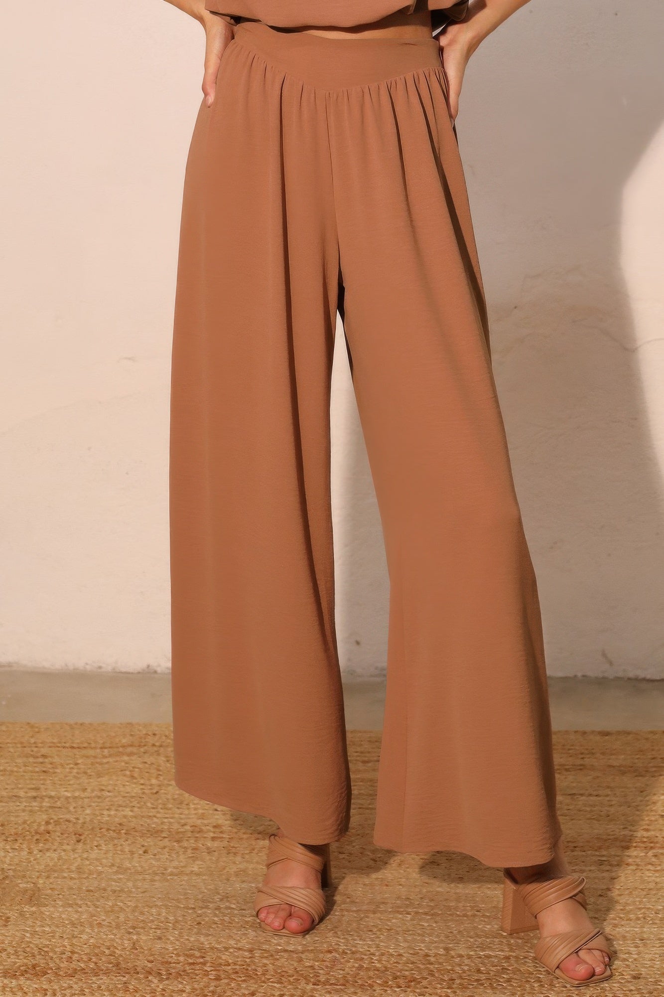 Matte Crepe Wide Leg Swing Pants  Shop One Place