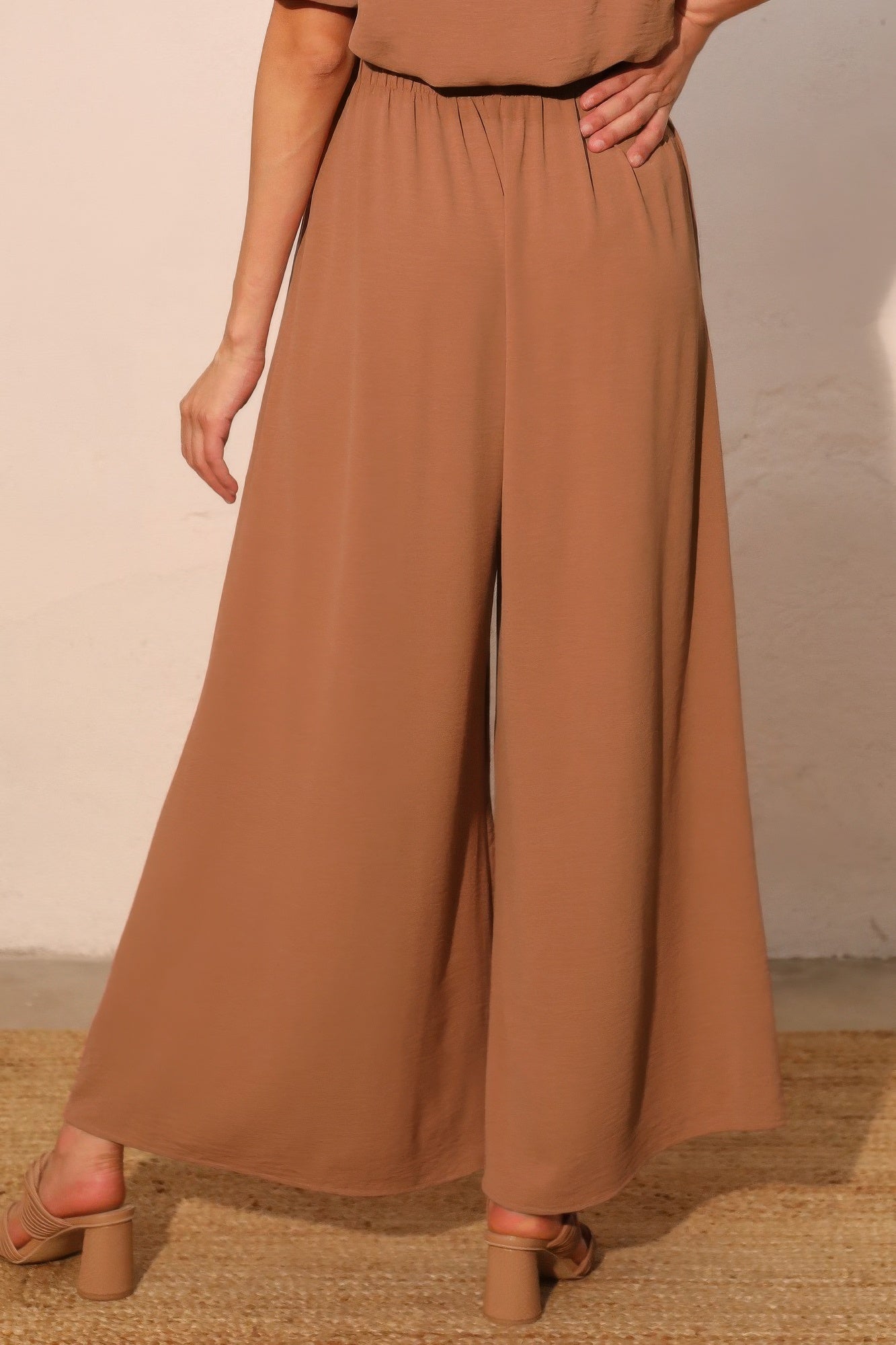 Matte Crepe Wide Leg Swing Pants  Shop One Place