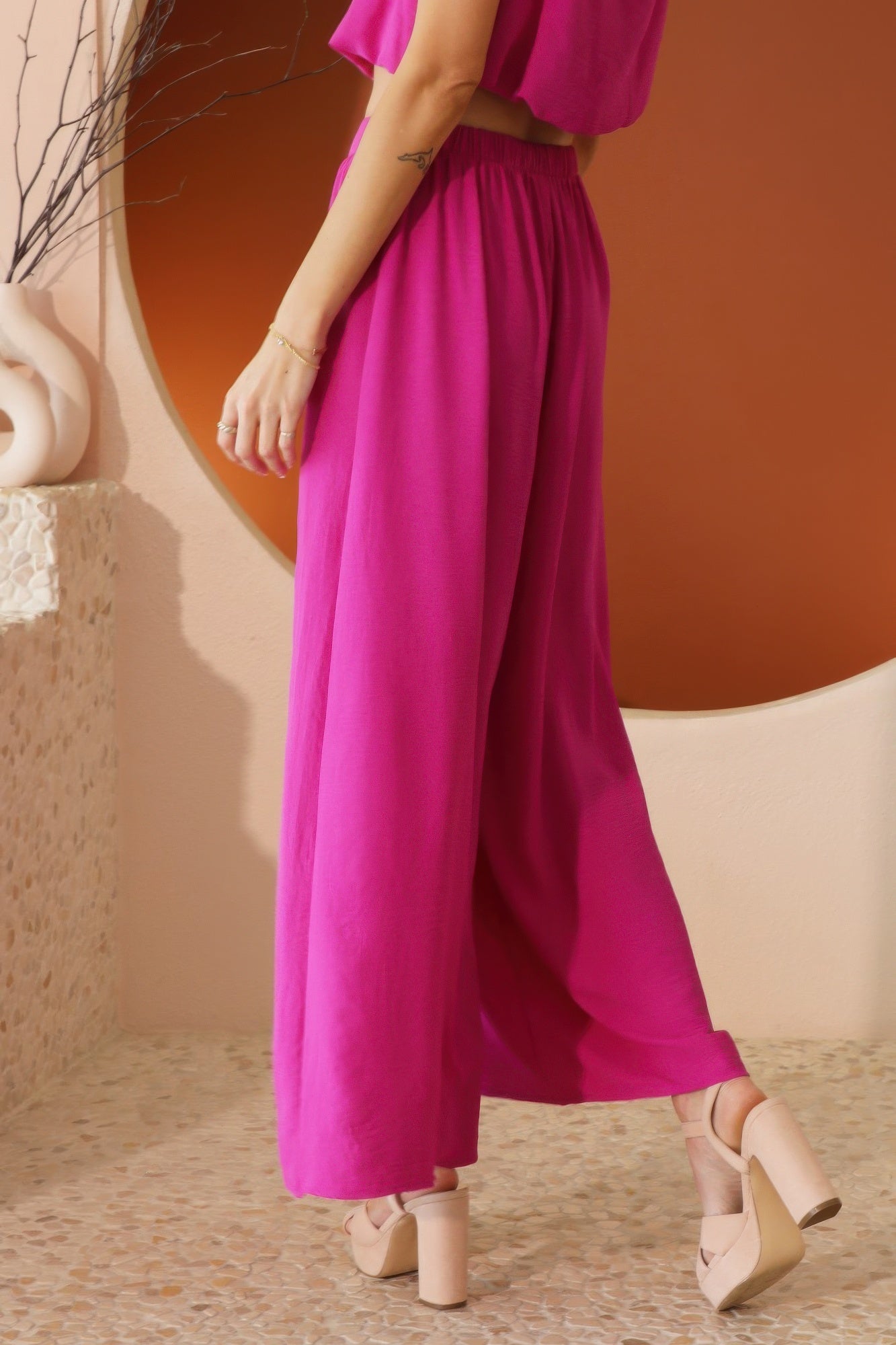 Matte Crepe Wide Leg Swing Pants  Shop One Place
