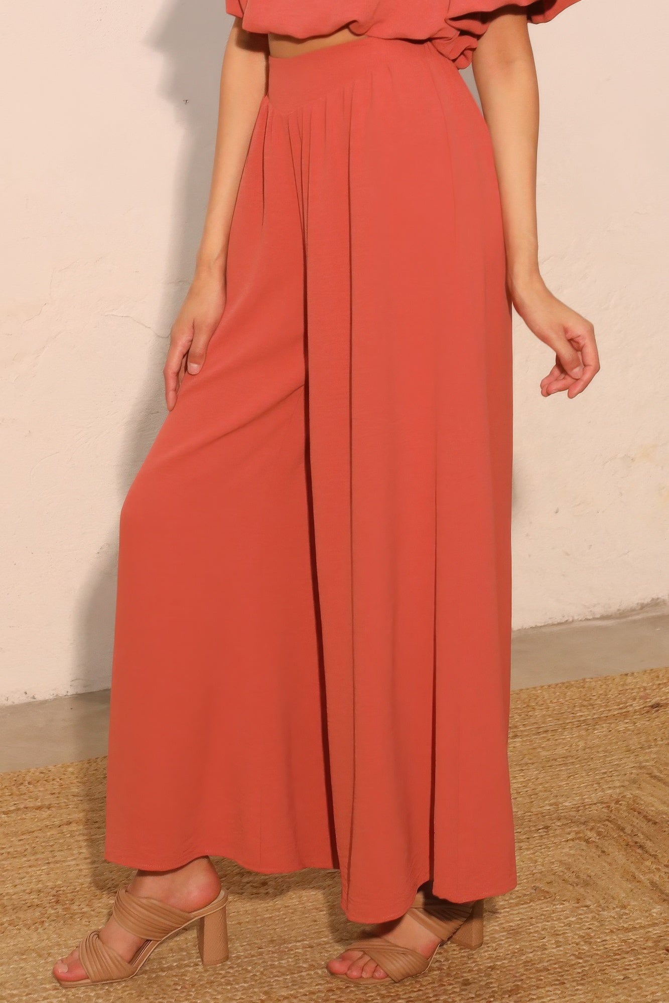 Matte Crepe Wide Leg Swing Pants  Shop One Place