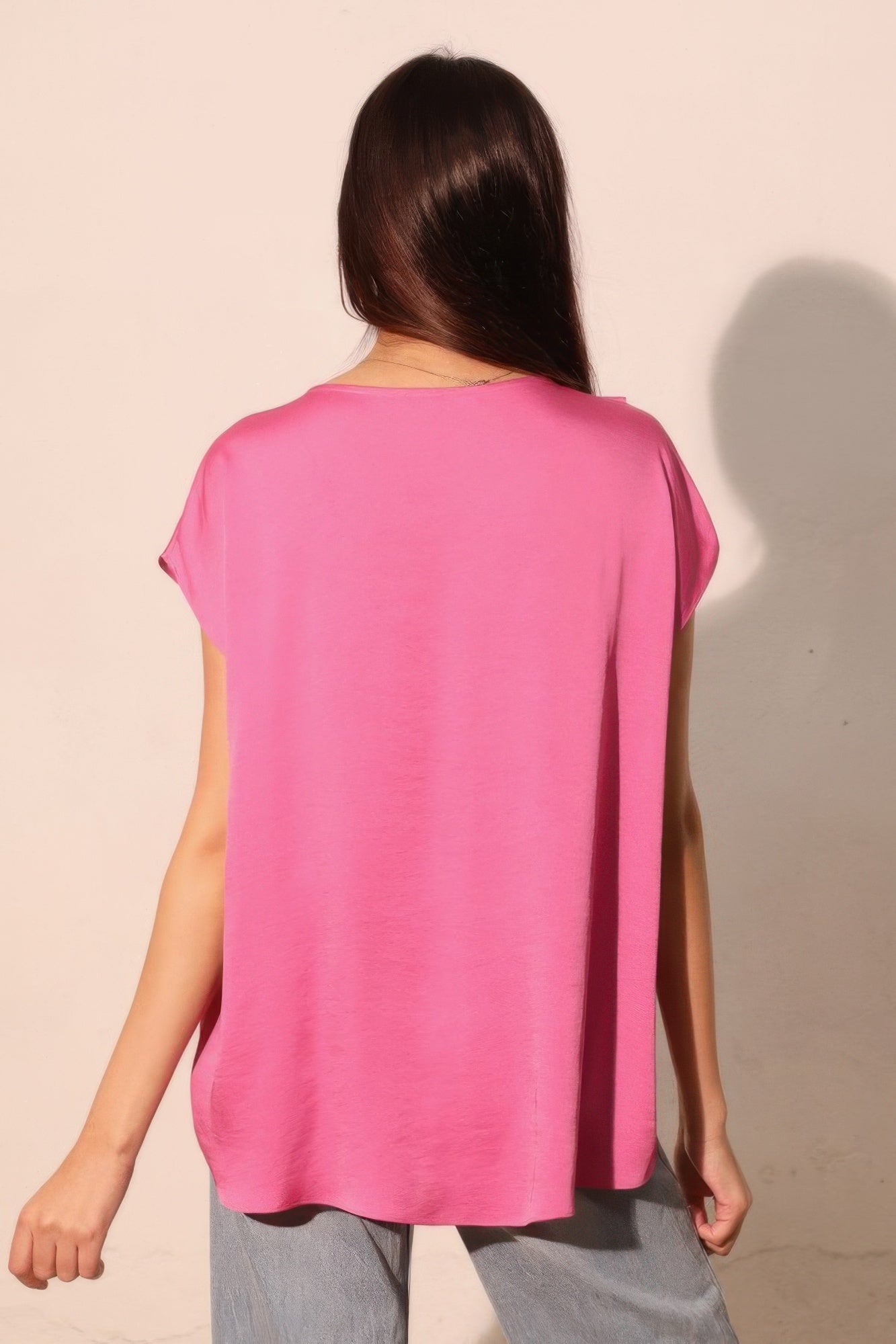 Washed Poly Silk Tulip Tunic Top  Shop One Place