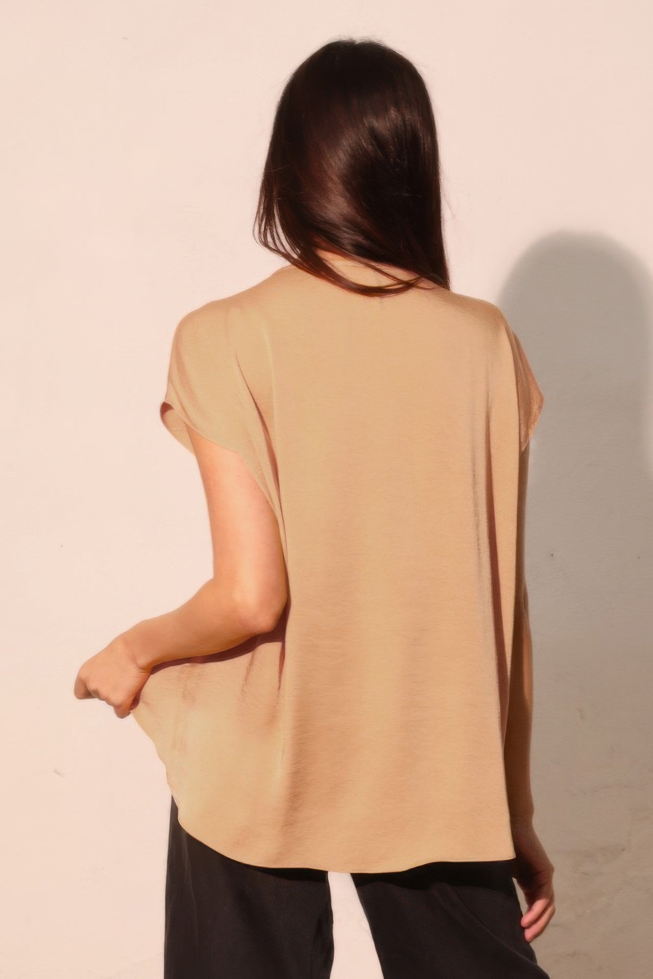 Washed Poly Silk Tulip Tunic Top  Shop One Place