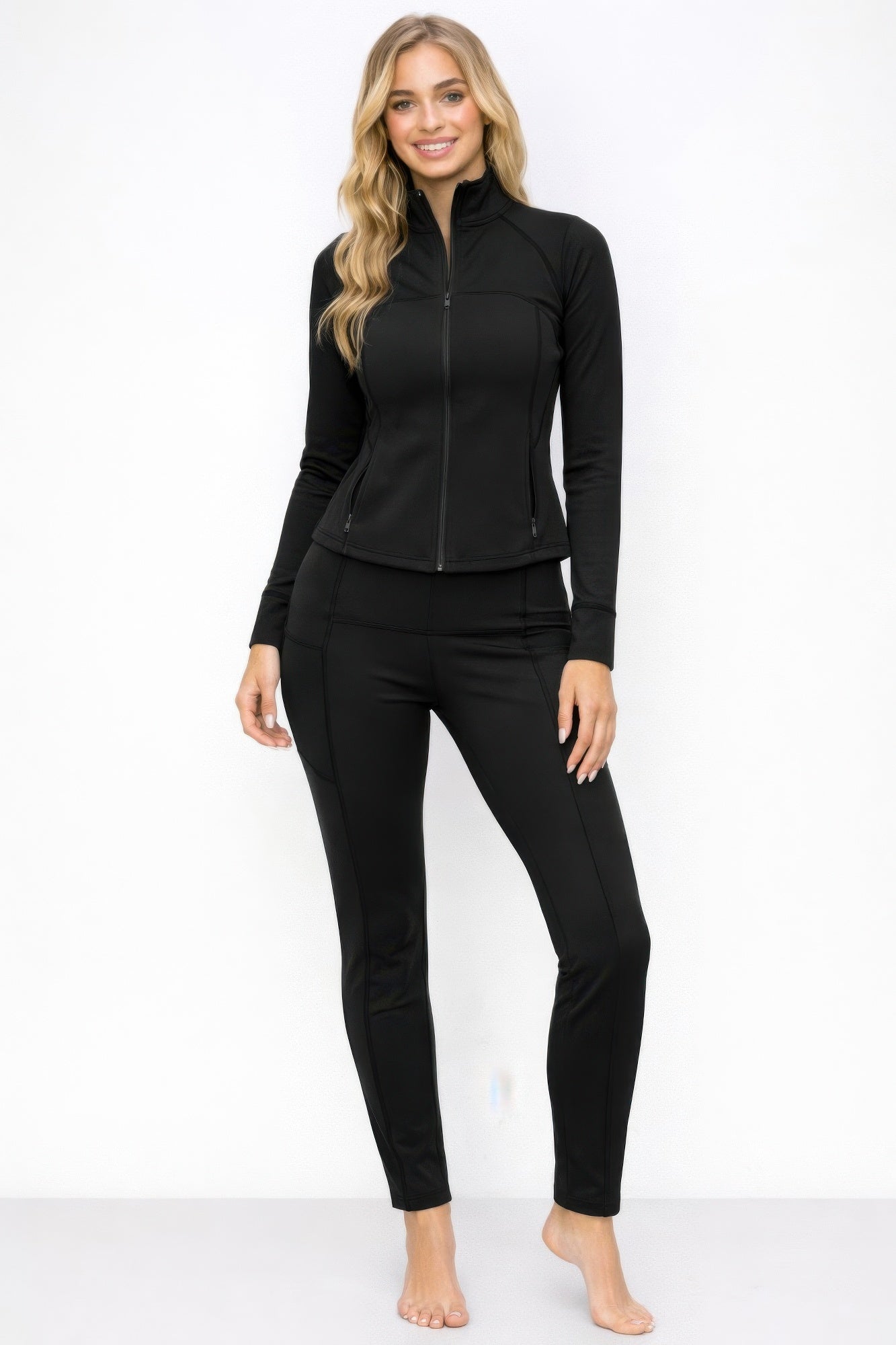 Athletic Workout Lounge Zip Up Jacket And Pant Set  Shop One Place
