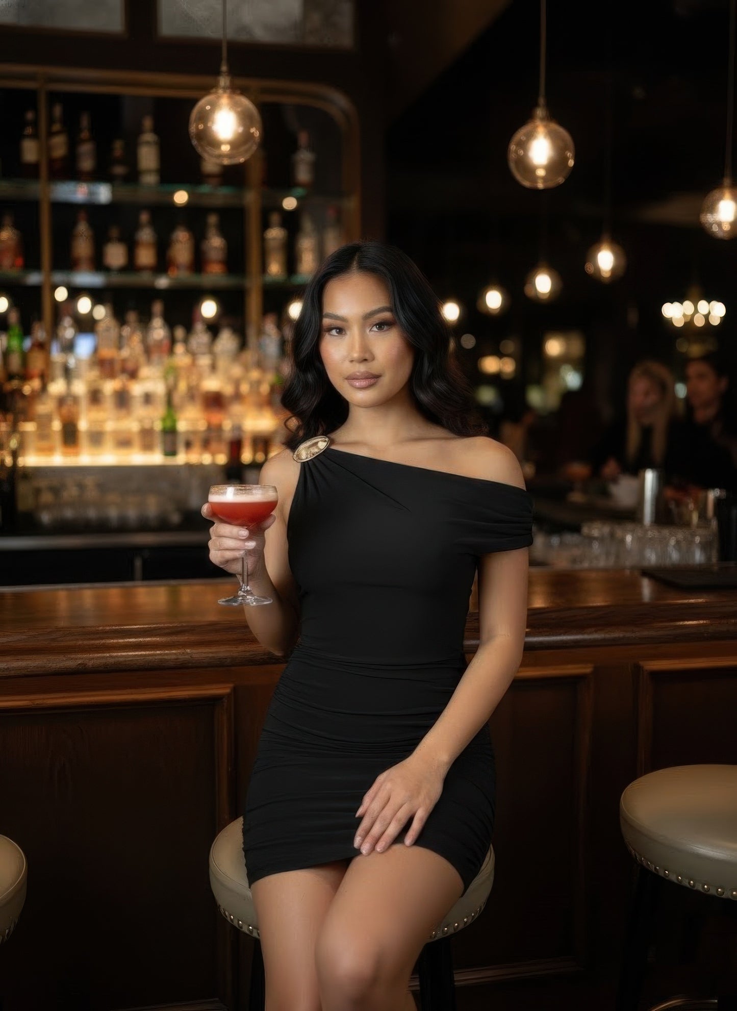 The Right Shoulder Is Gathered  Mini Dress  Shop One Place
