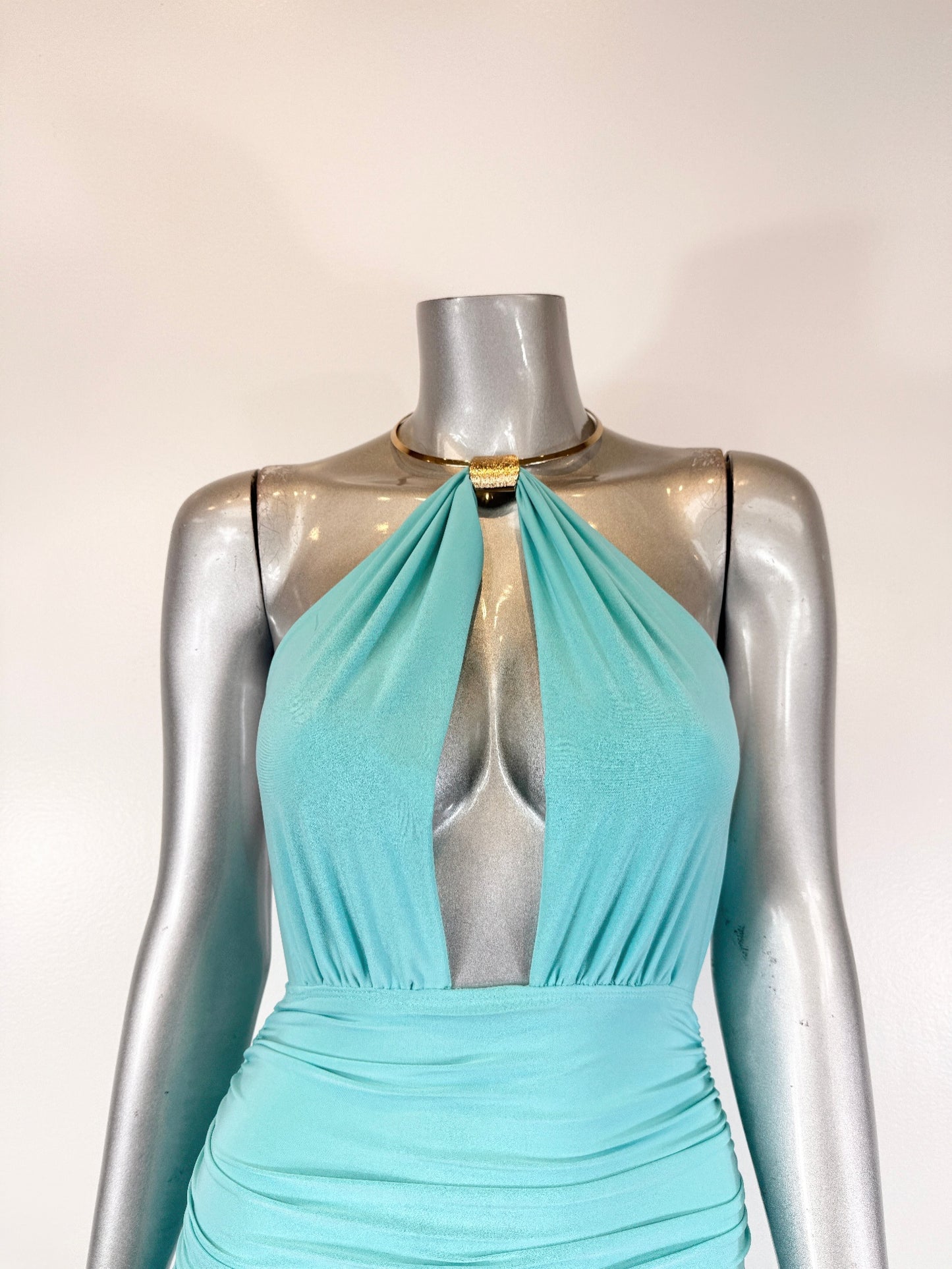 Strapless Necklace Detail Open Back Midi Dress  Shop One Place