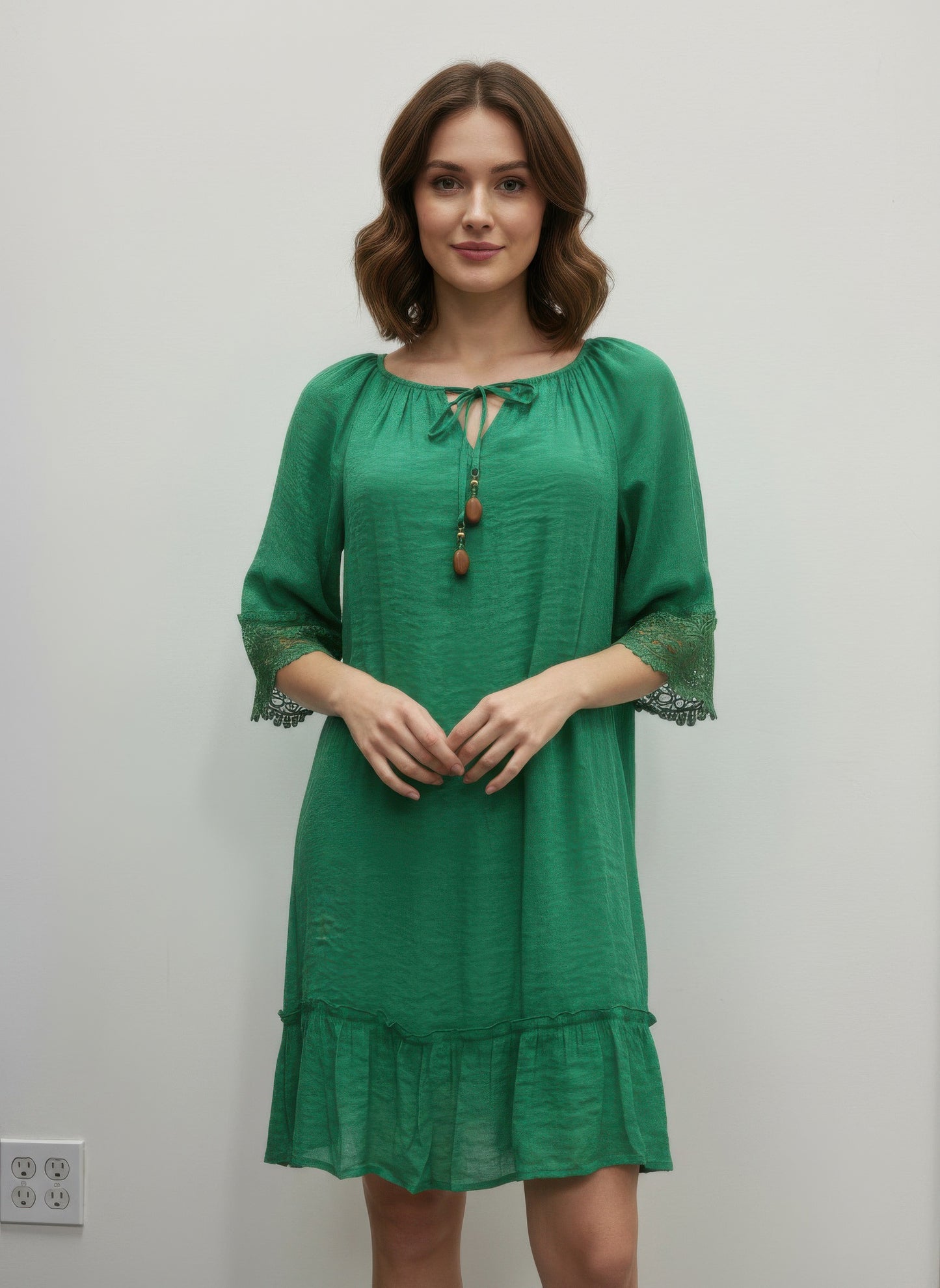Mlle Gabrielle Solid Elbow Sleeve Dress  Shop One Place