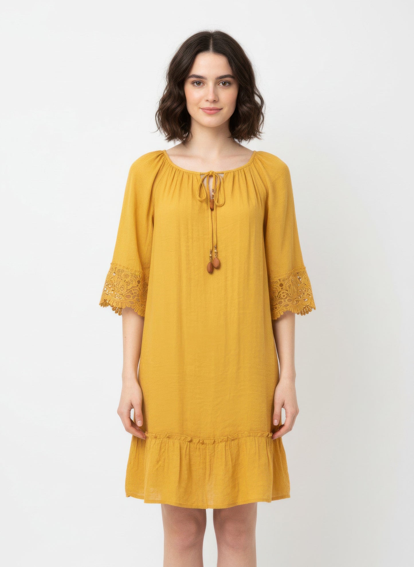 Mlle Gabrielle Solid Elbow Sleeve Dress  Shop One Place