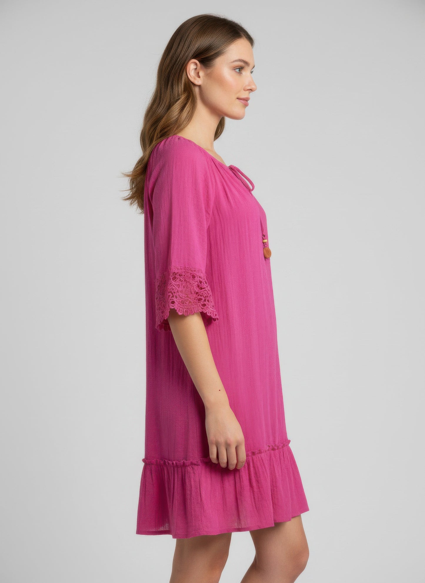 Mlle Gabrielle Solid Elbow Sleeve Dress  Shop One Place