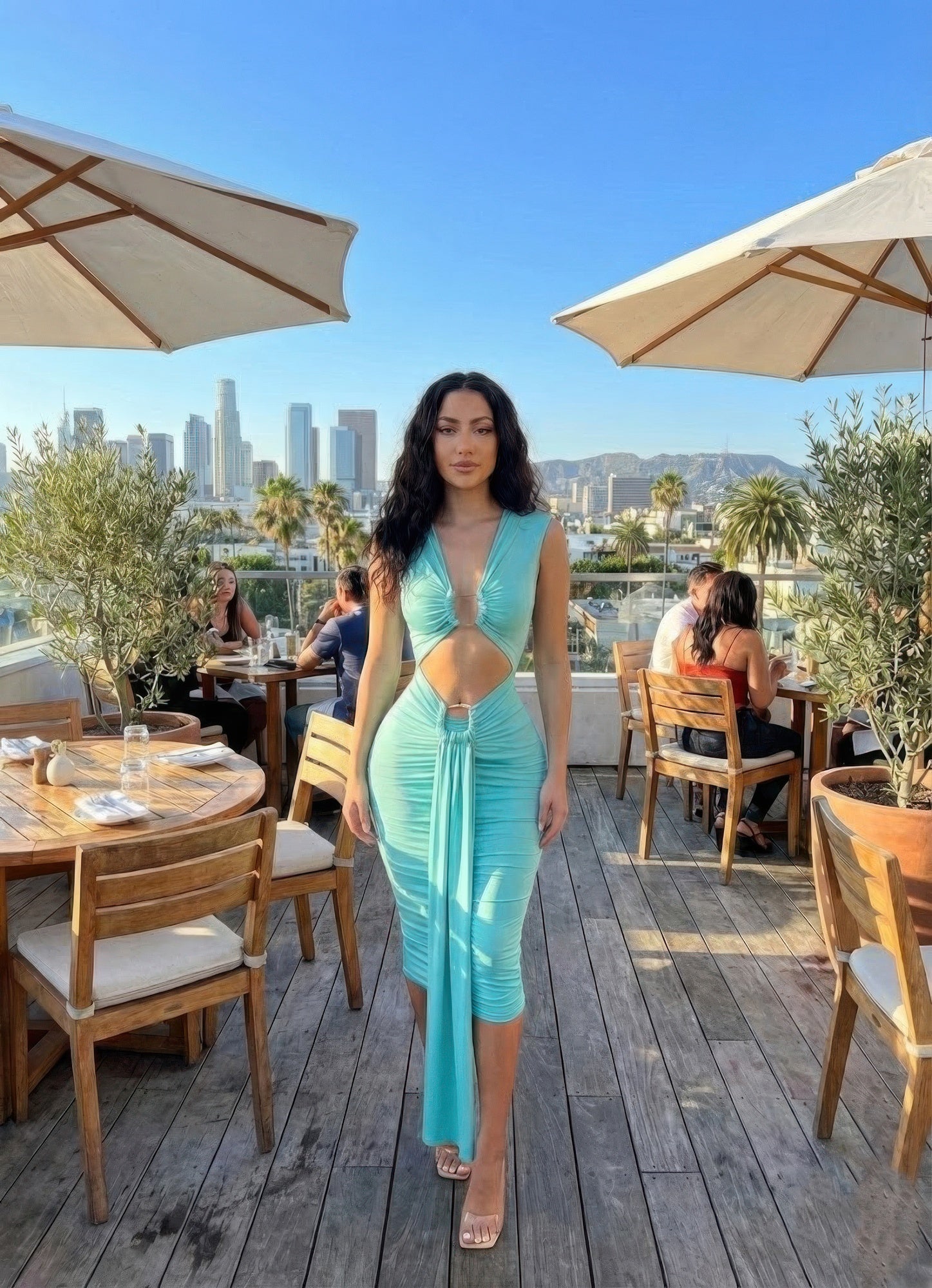 Body-con Midi Dress In A Vibrant  Shop One Place