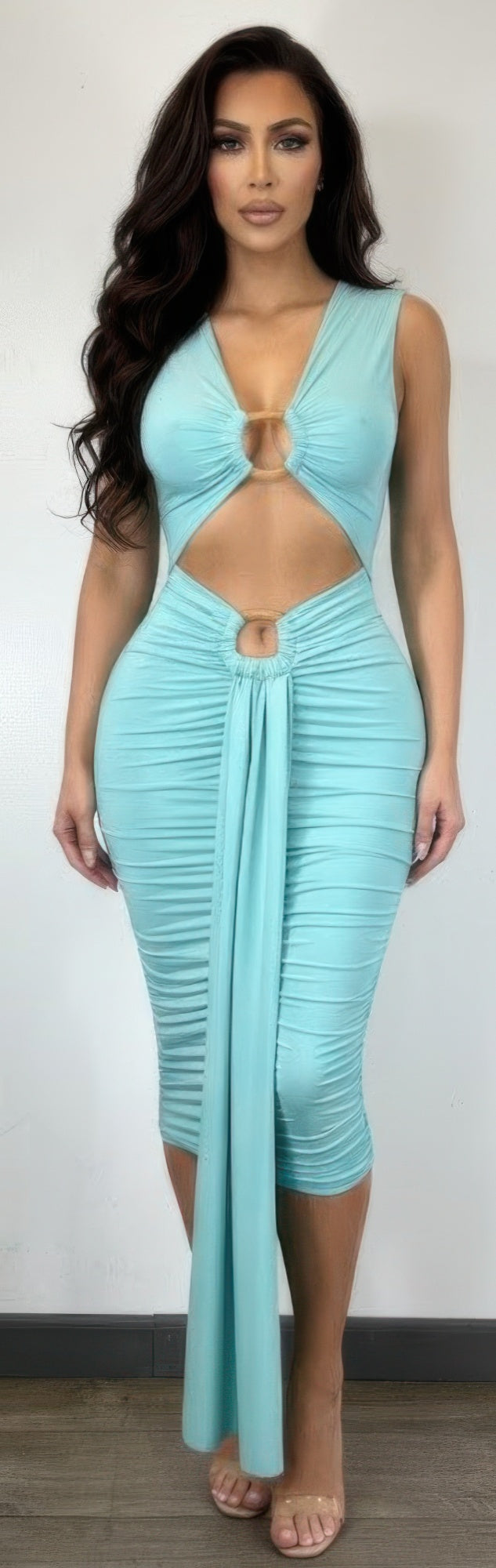 Body-con Midi Dress In A Vibrant  Shop One Place