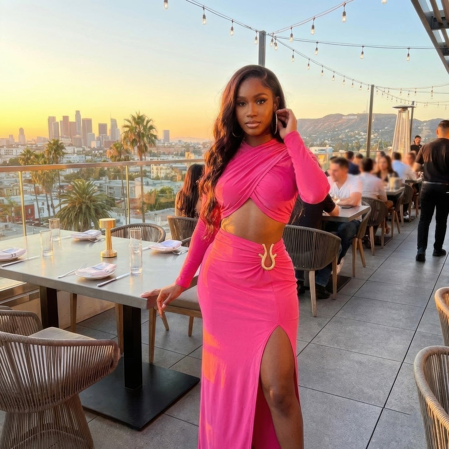 High Slit Side Maxi Skirt Set  Shop One Place