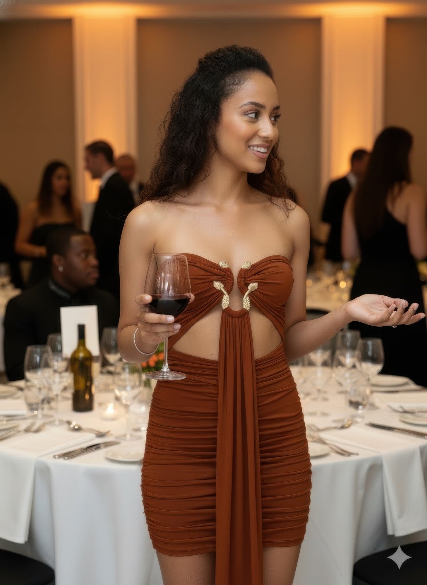 Tube Top Mini Dress With Drape Front  Shop One Place