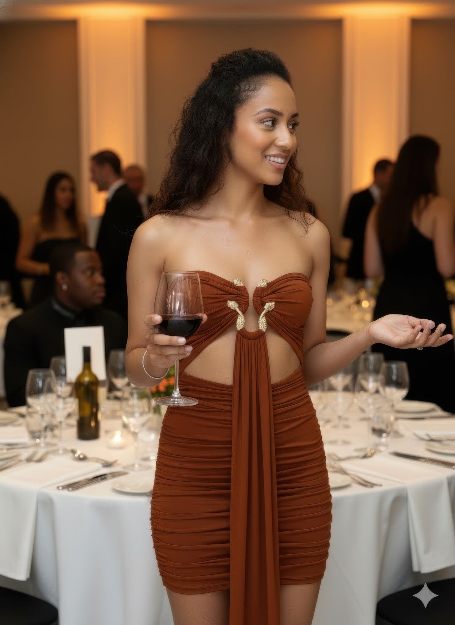 Tube Top Mini Dress With Drape Front  Shop One Place