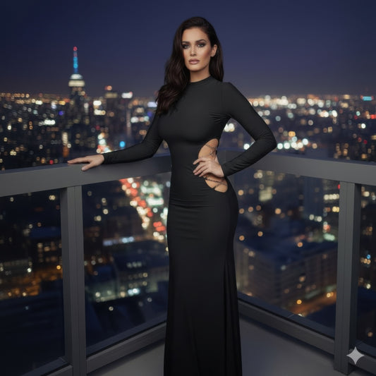 Long Sleeve, High Neck Design Chanel Chain Detail  Shop One Place