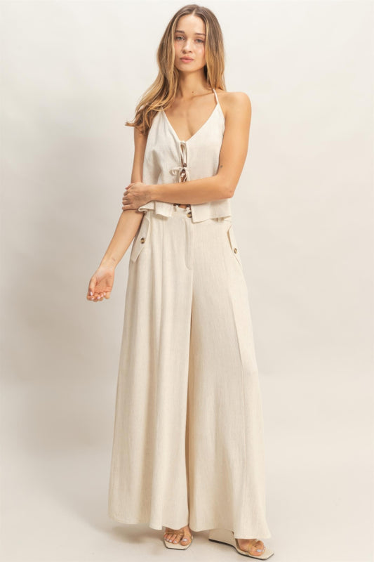 Wide-leg Flap Pocket Pants  Shop One Place