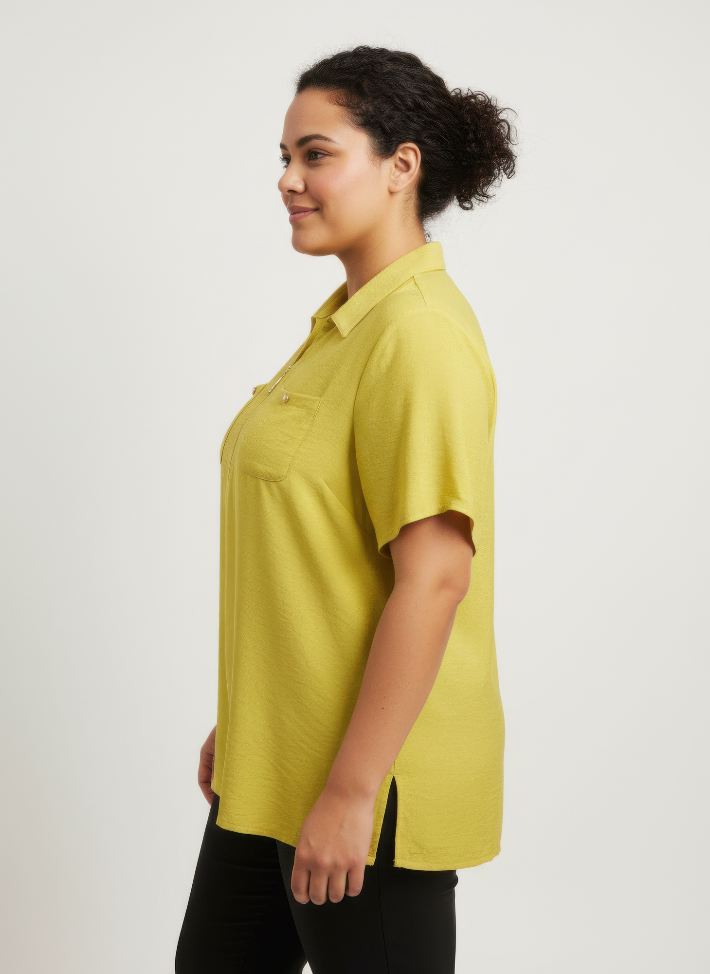Zip-front Collared Utility Knit Top  Shop One Place