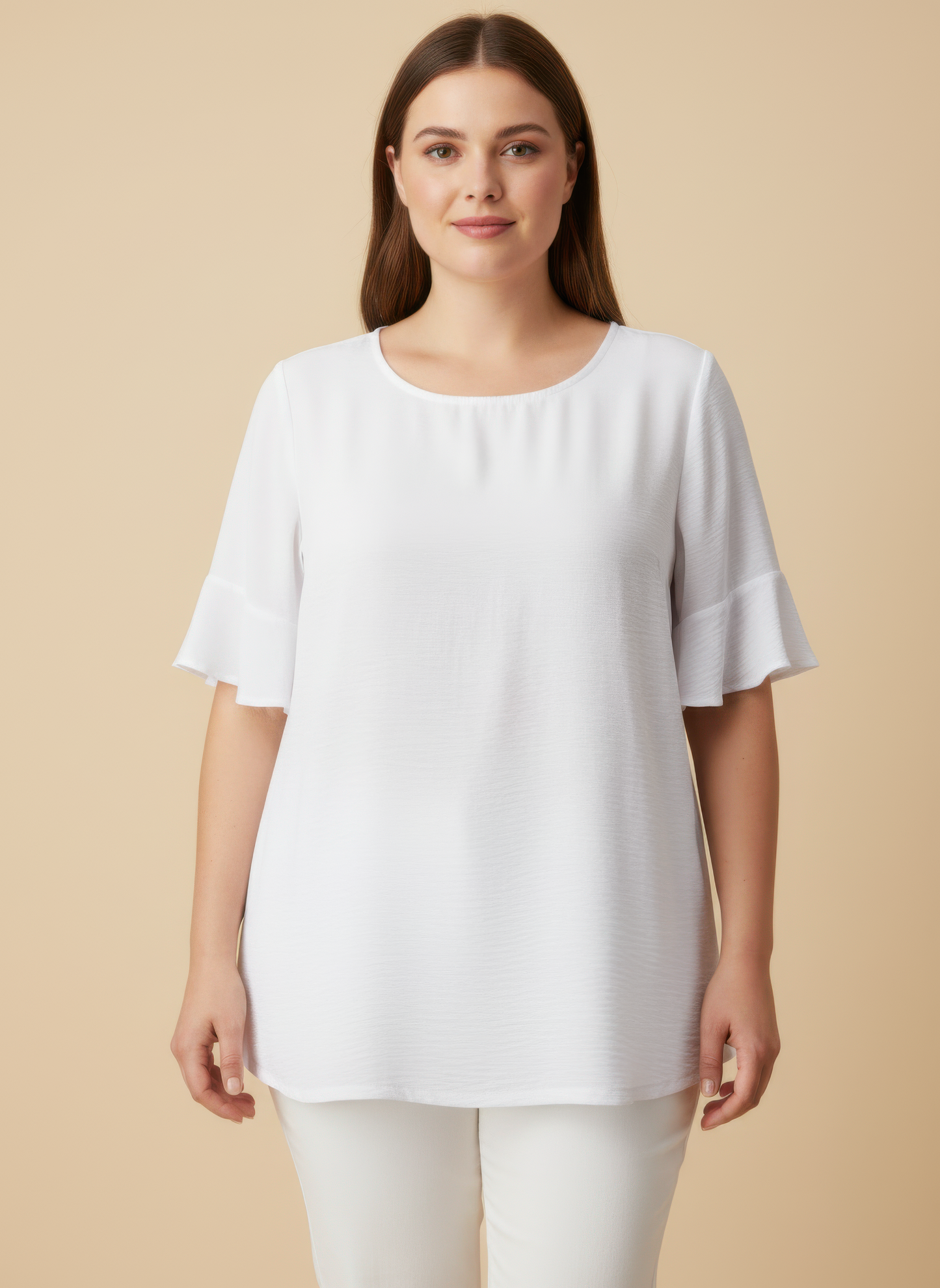 Textured Ruffle Sleeve Short Sleeve Top  Shop One Place