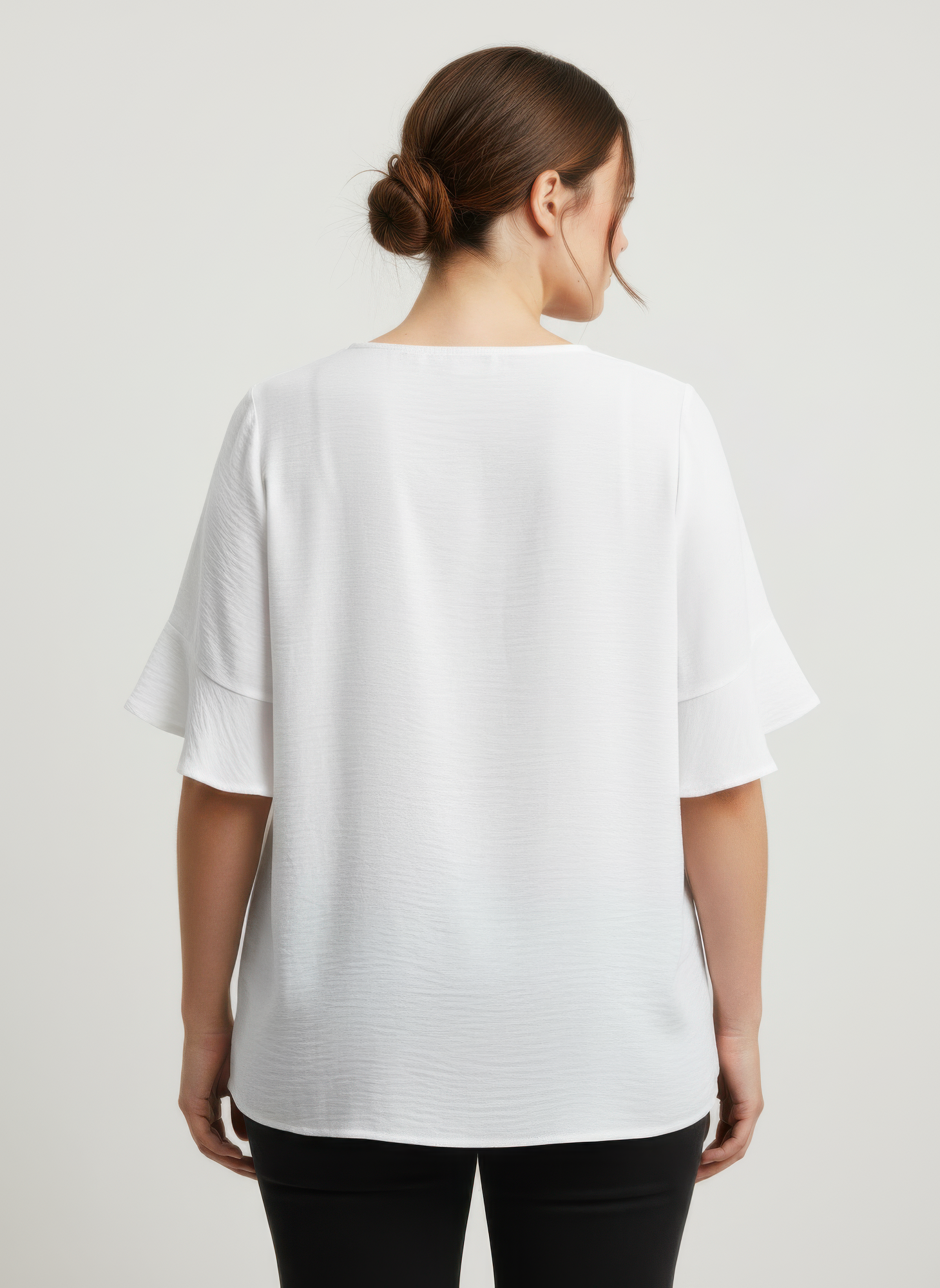 Textured Ruffle Sleeve Short Sleeve Top  Shop One Place