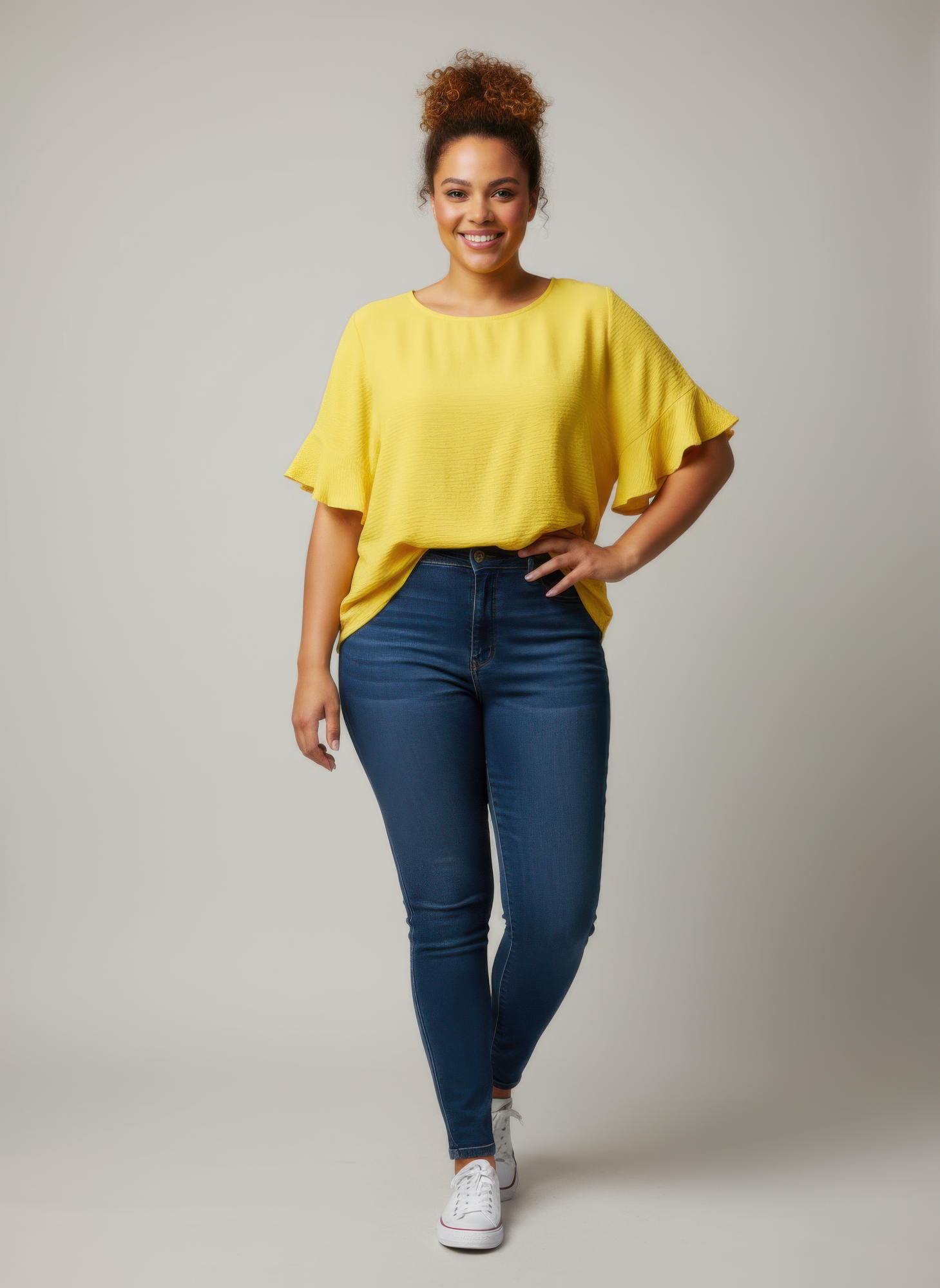 Textured Ruffle Sleeve Short Sleeve Top  Shop One Place