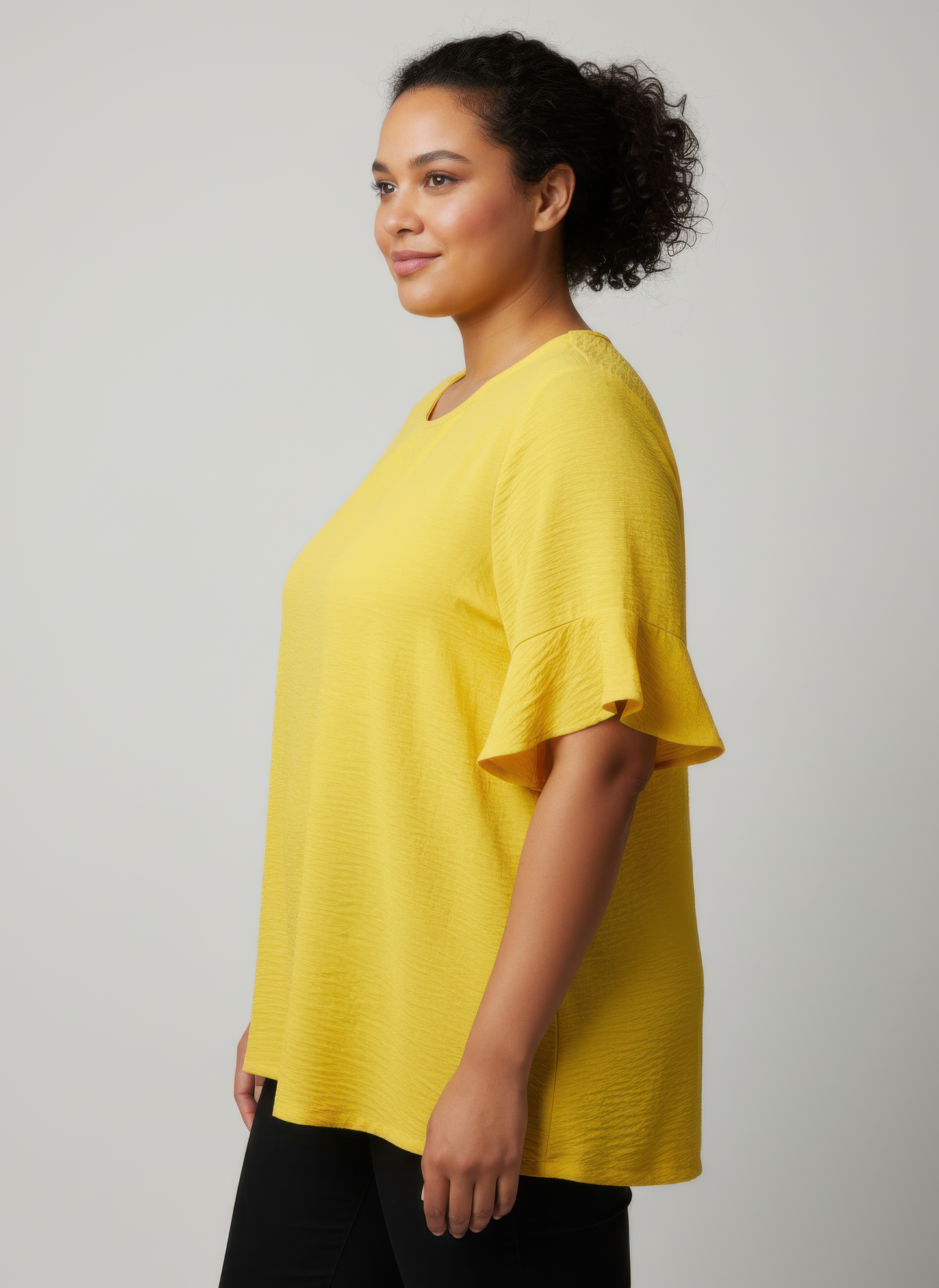 Textured Ruffle Sleeve Short Sleeve Top  Shop One Place