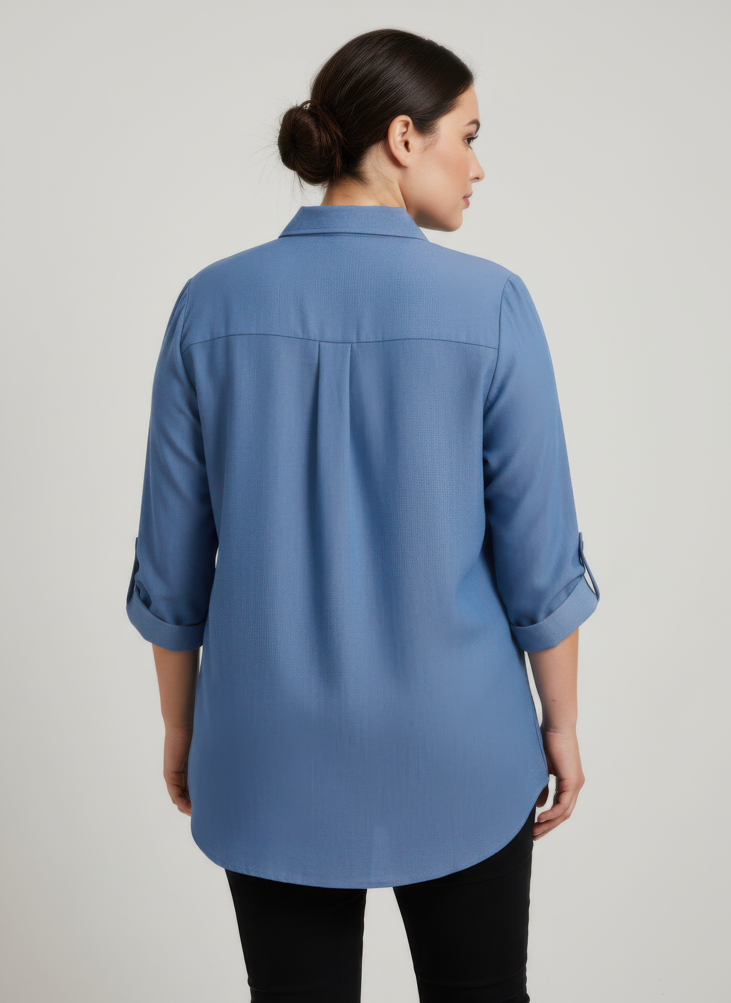 Zip Front Utility Pocket Tunic Blouse  Shop One Place