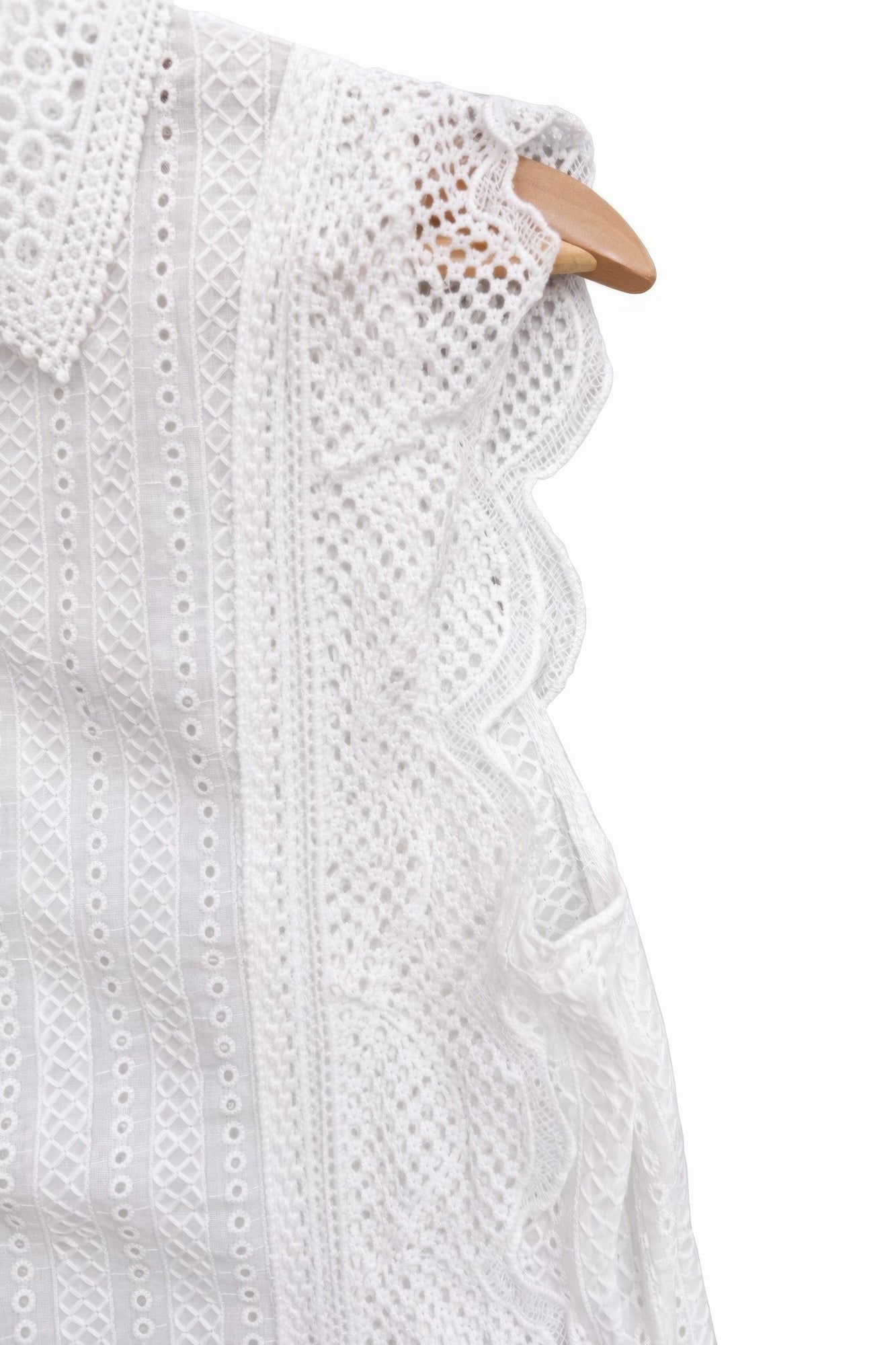 Timeless Cotton Eyelet Lace Button-front Blouse  Shop One Place