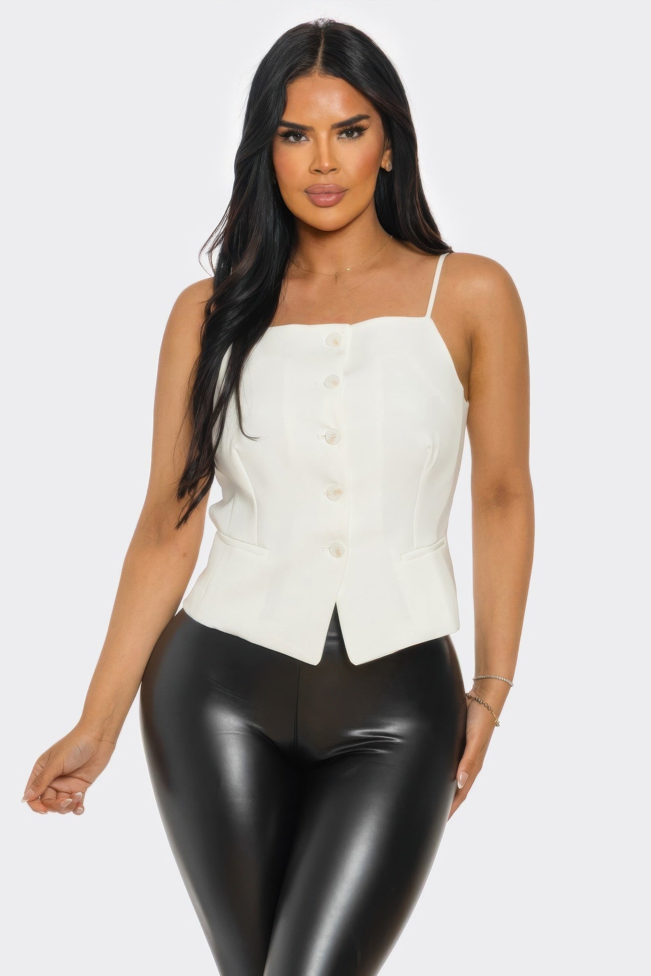 Ivory Chic Button-up Corset Top  Shop One Place