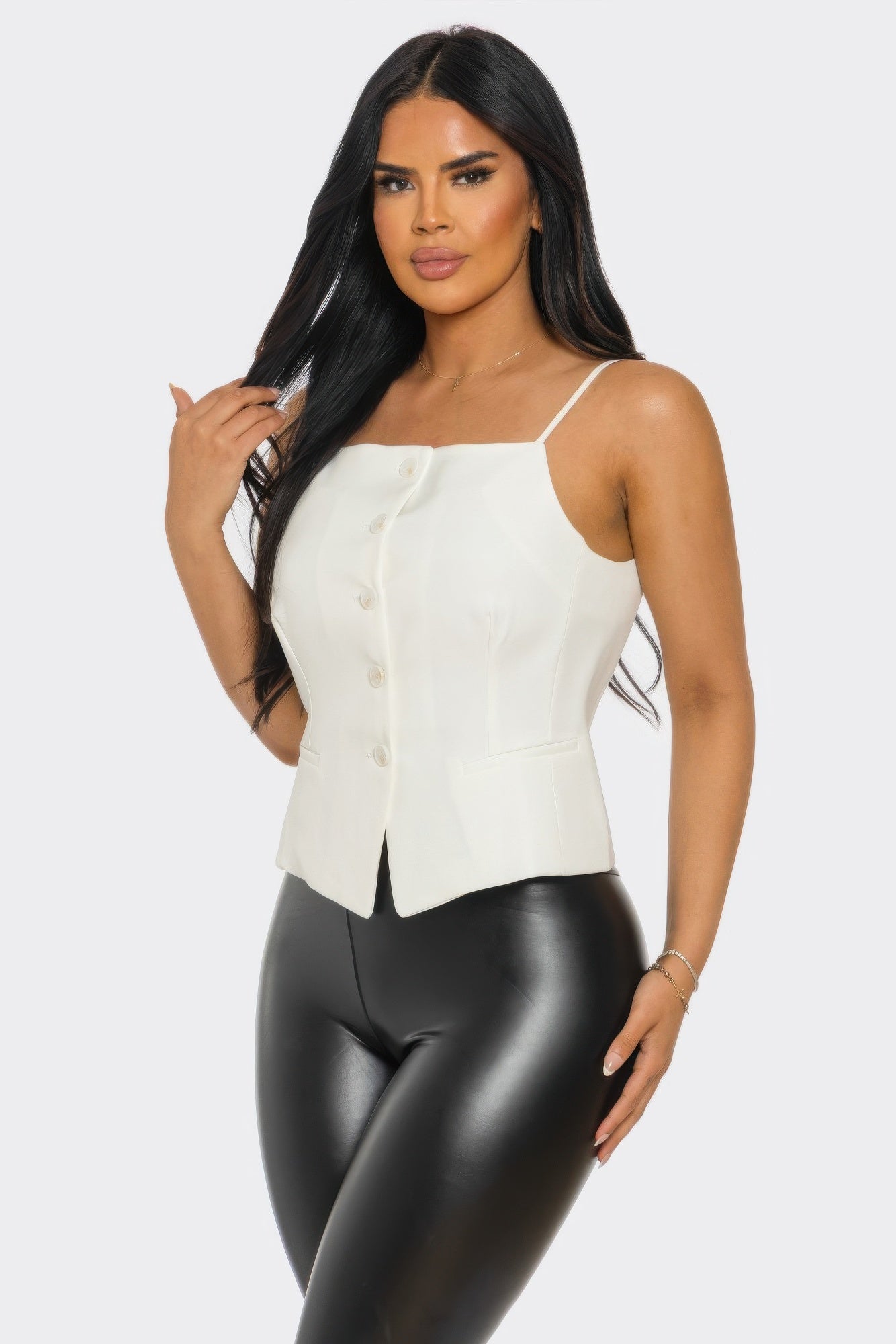 Ivory Chic Button-up Corset Top  Shop One Place