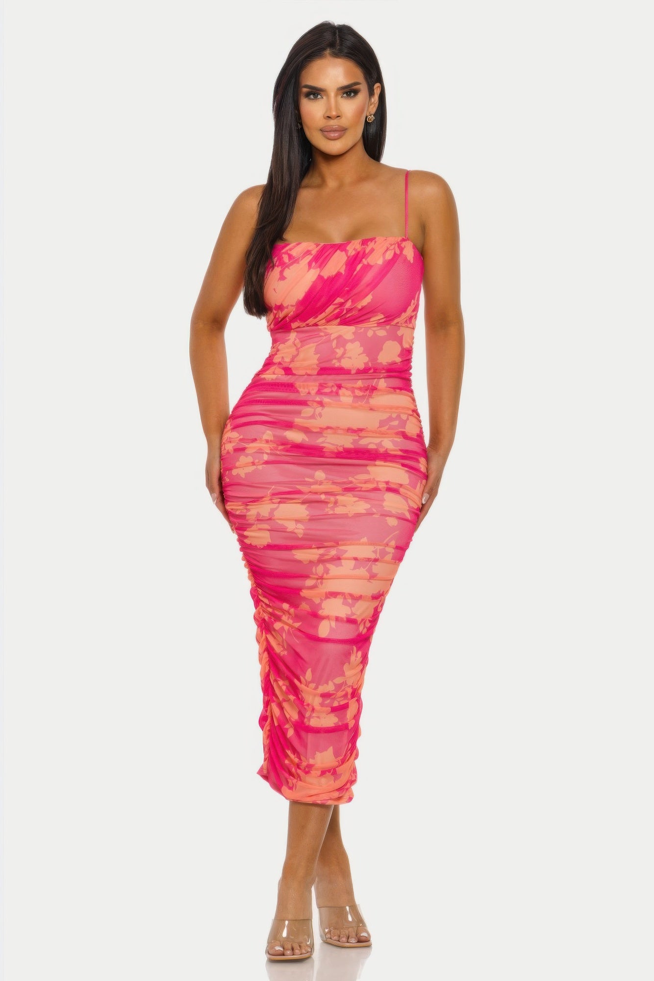 Sunset Bloom Mesh Dress  Shop One Place