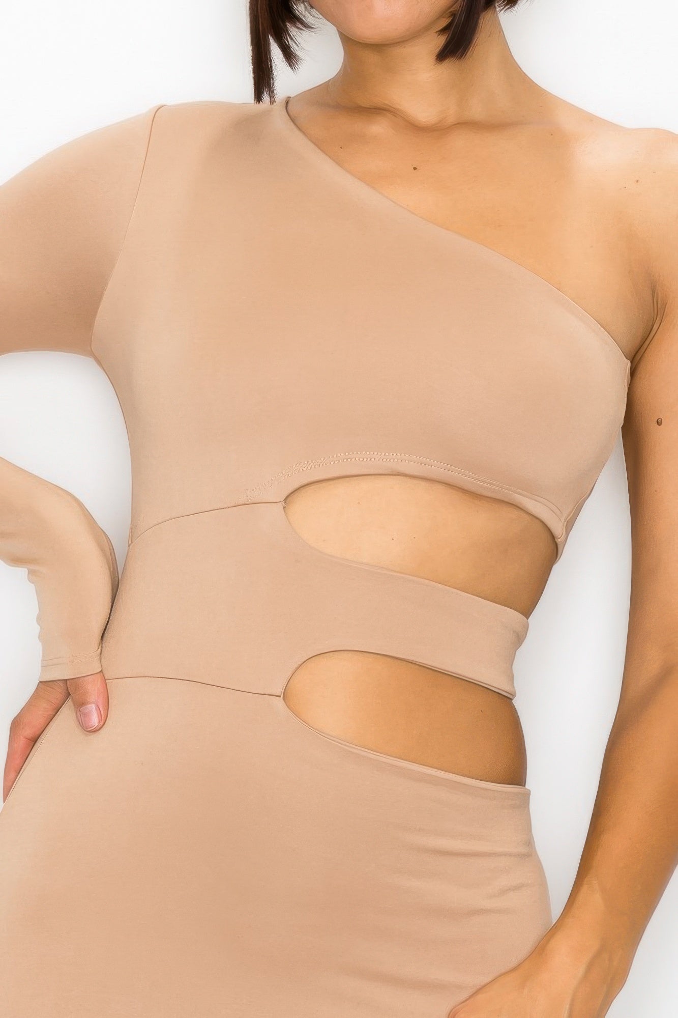 One Shoulder Maxi Dress With Waist Cut Out  Shop One Place