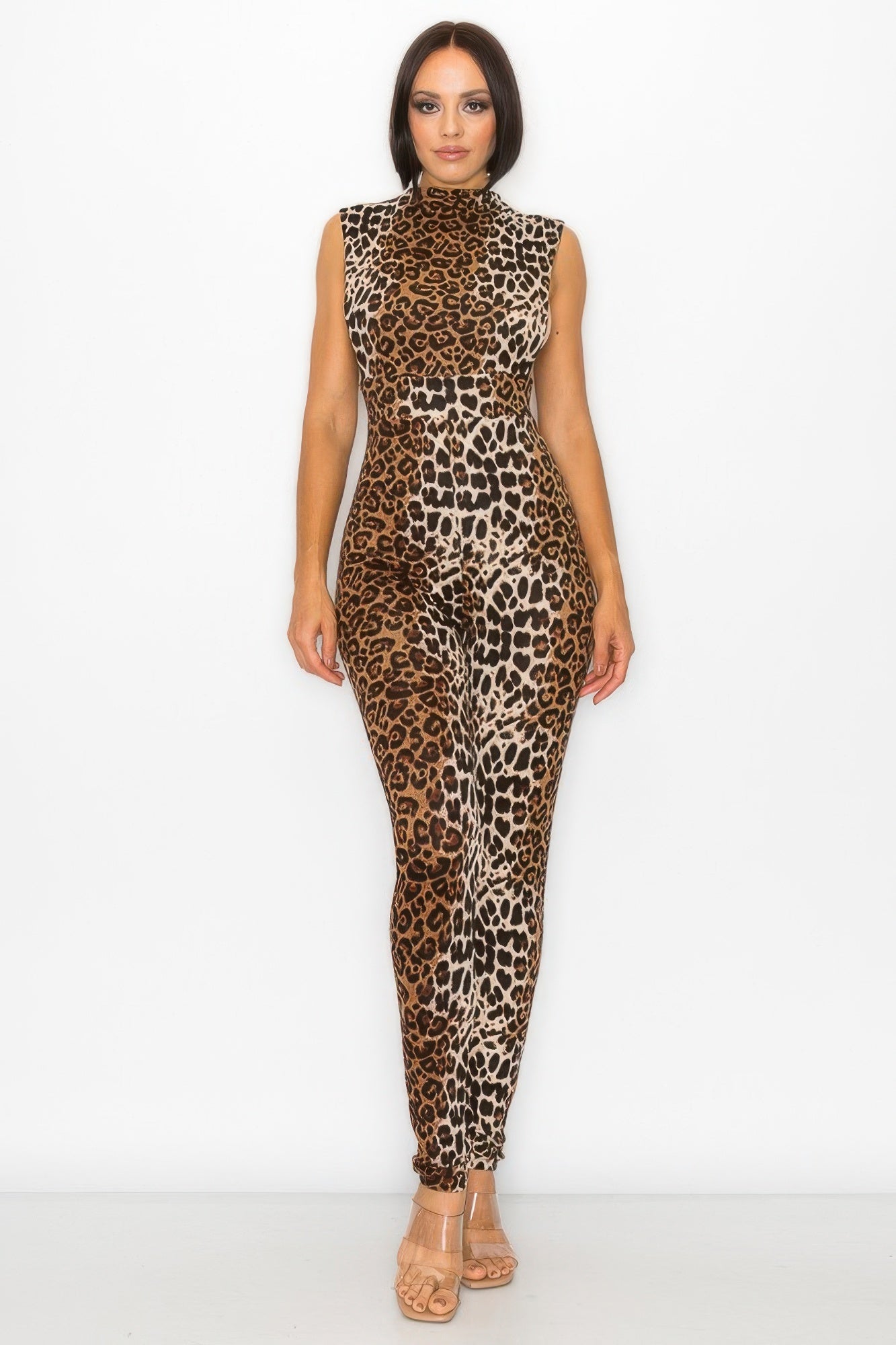 Animal Open Side Detail Skinny Jumpsuit  Shop One Place