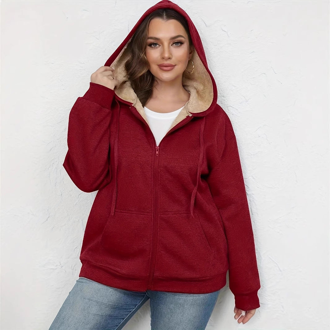 Winter Warm Plush Hoodie Coat