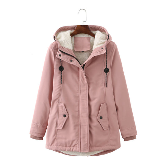 Ladies Hooded Lambswool Parka