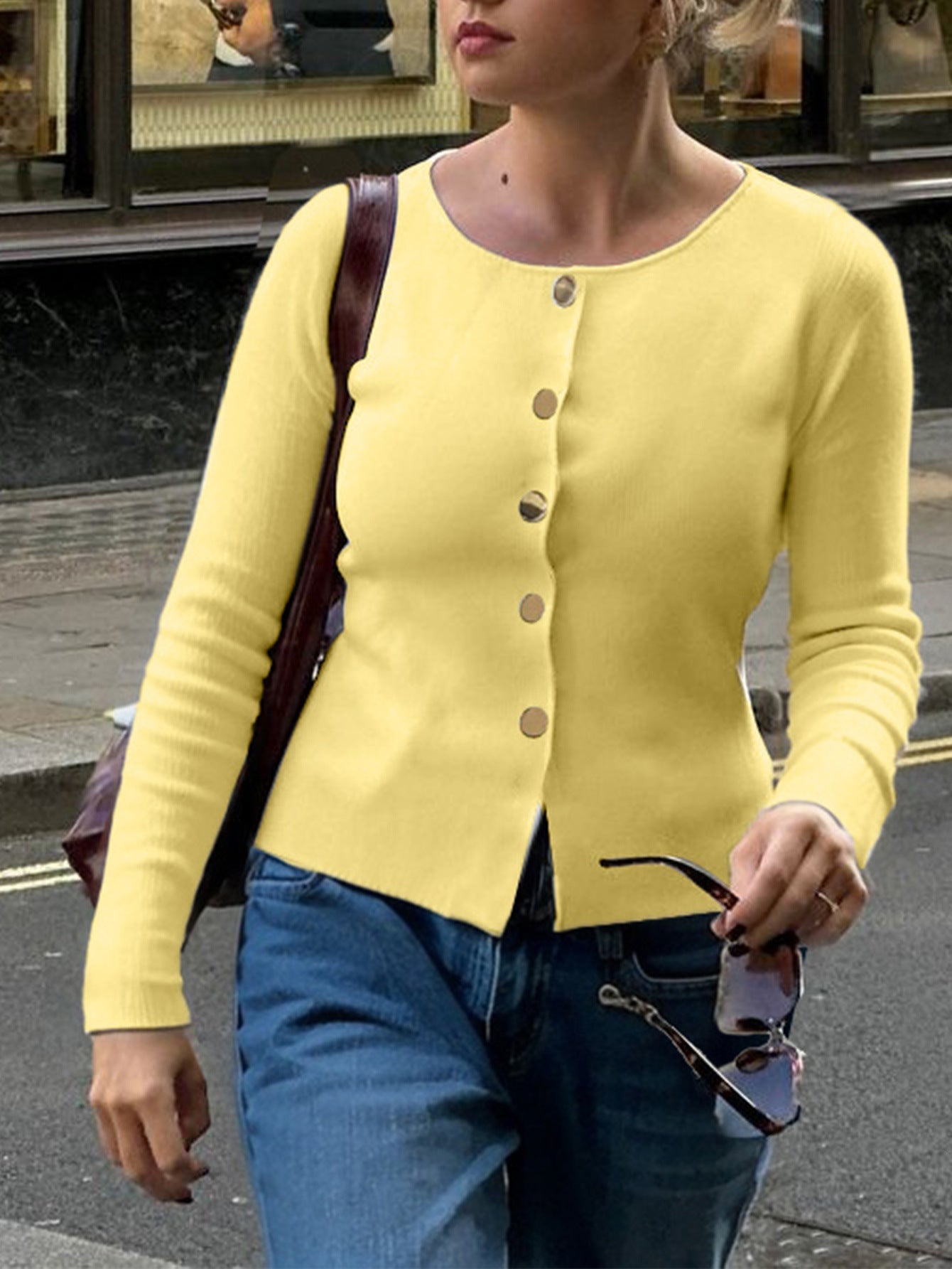 Casual Minimalist Long Sleeve Button Base Shirt  Shop One Place
