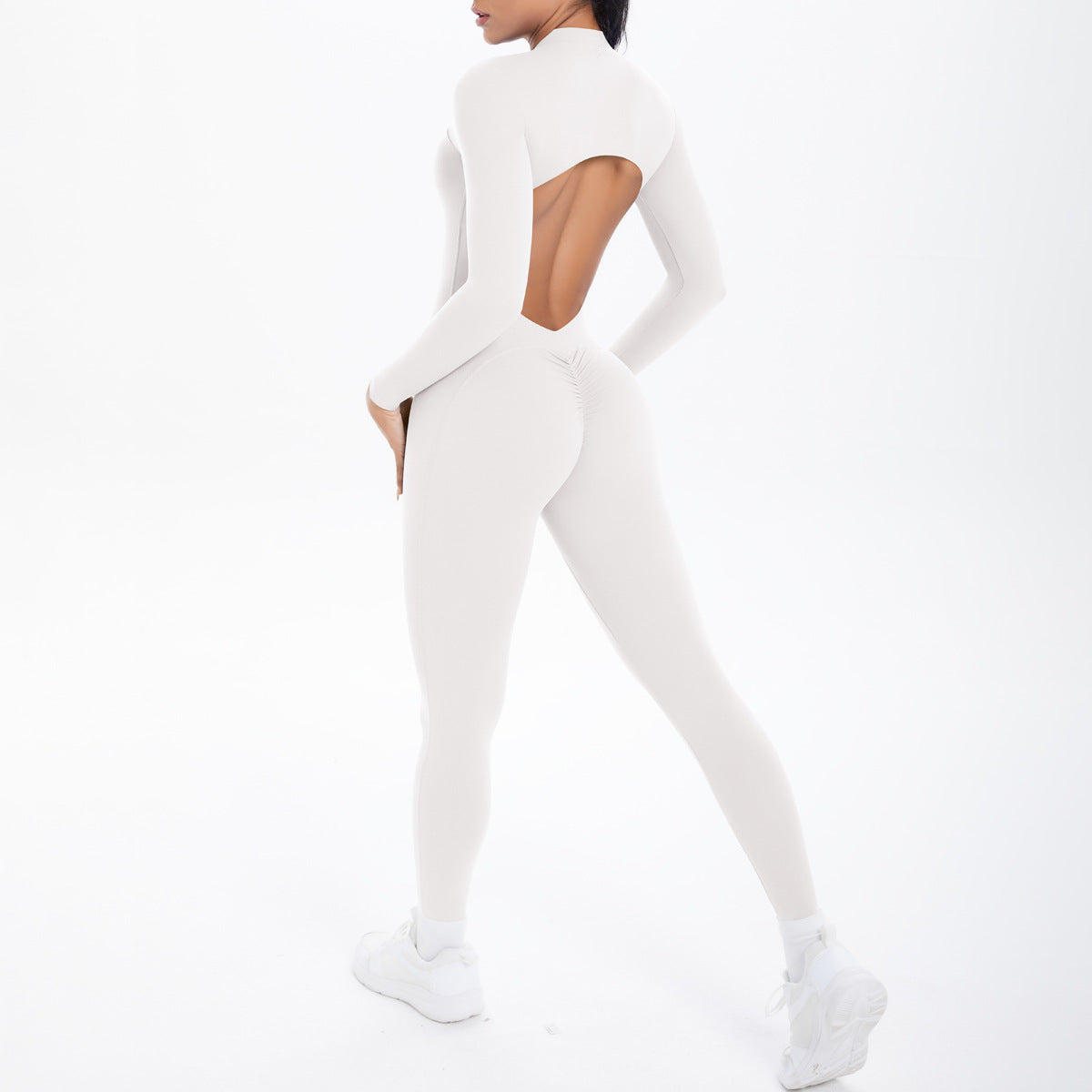 Long Sleeve Yoga Zipper One Piece  Shop One Place