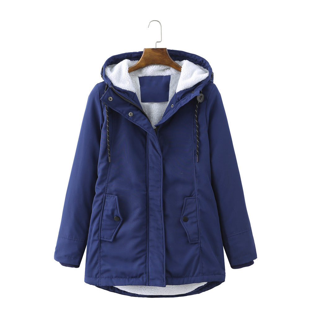 Ladies Hooded Lambswool Parka