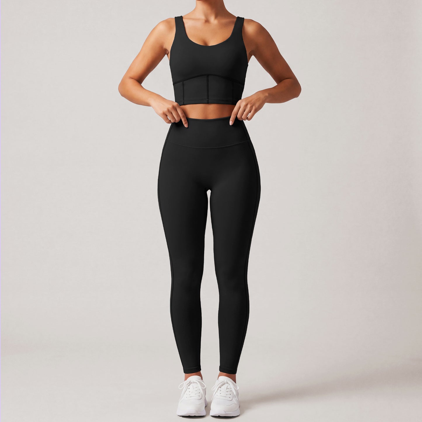 Summer Sports Yoga Tight Quick Drying High Strength Shockproof Vest High Waist Training Workout Pants Waist Tight Two Piece Sets  Shop One Place
