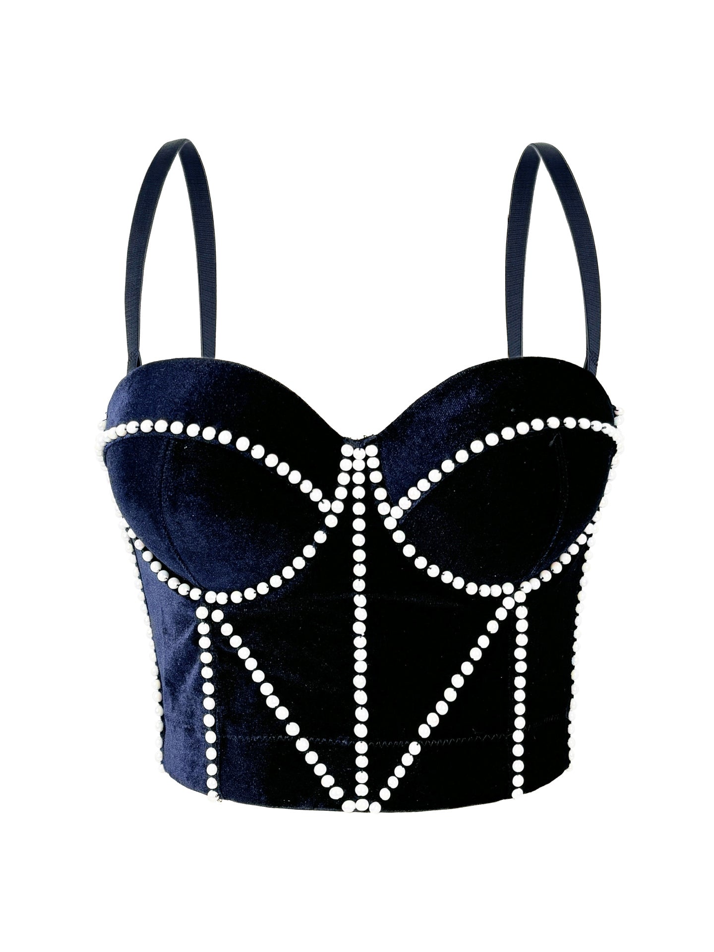 Autumn Winter Velvet Camisole Pearl Fine Velvet Short Boning Corset Bra Fashionable Warm Matching Tube Top Boning Corset Top  Shop One Place