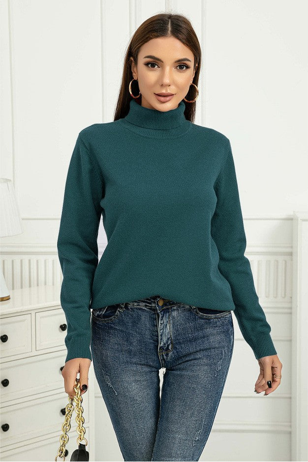 Pullover Long Sleeve Turtleneck Sweater  Shop One Place