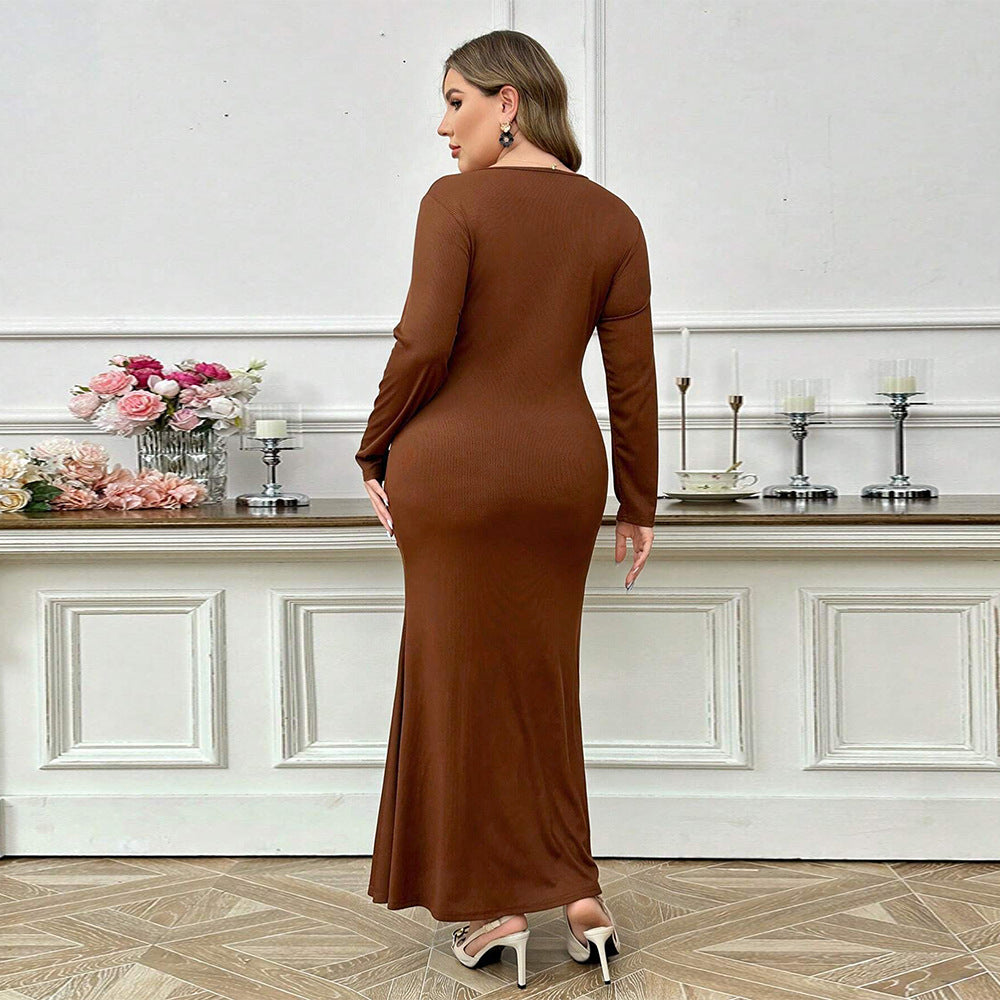 Plus Size Lady Simplicity Ankle Length Dress