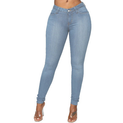 High Elastic Denim Jeans Plus Size  Shop One Place