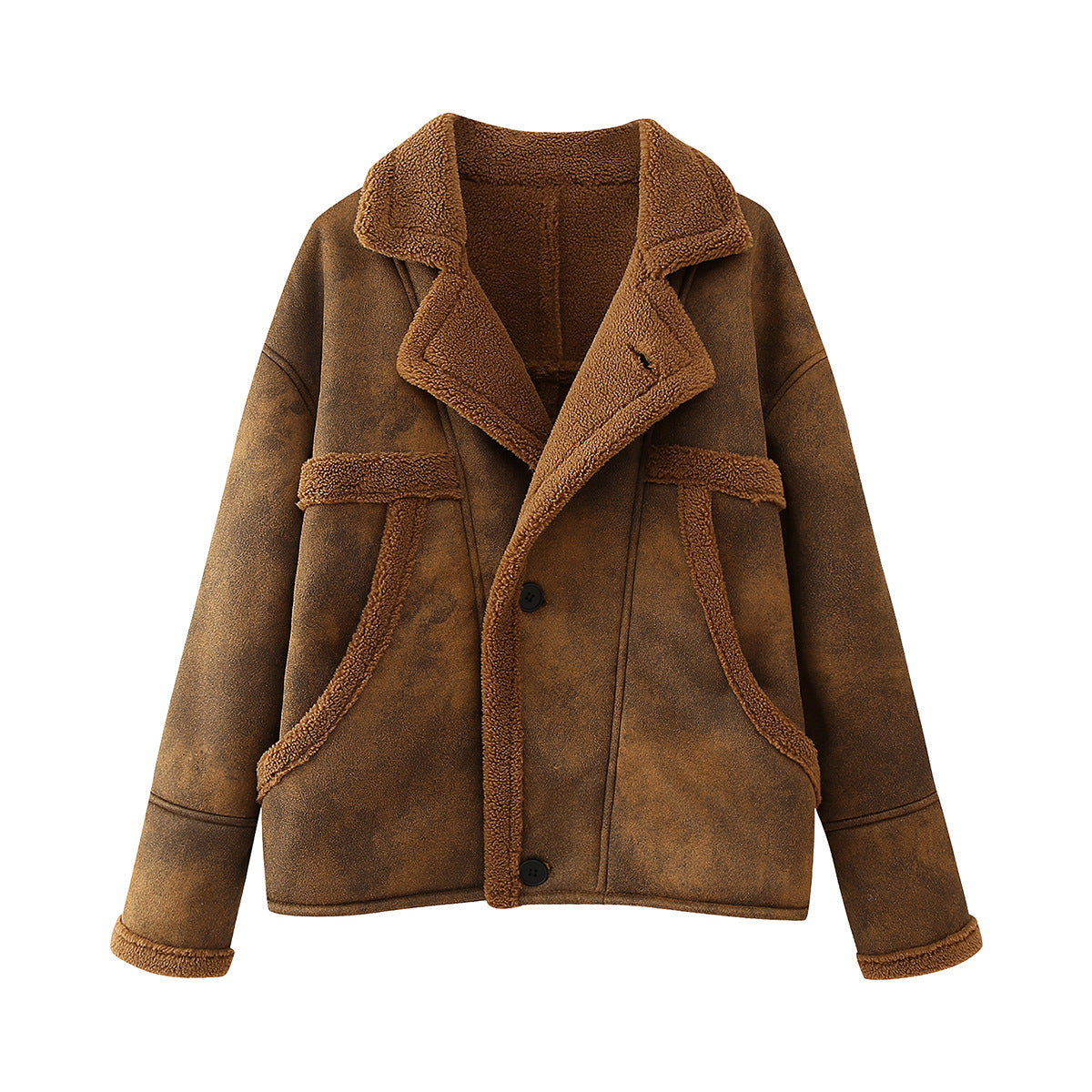 Maillard Thickened Faux Shearling Jacket