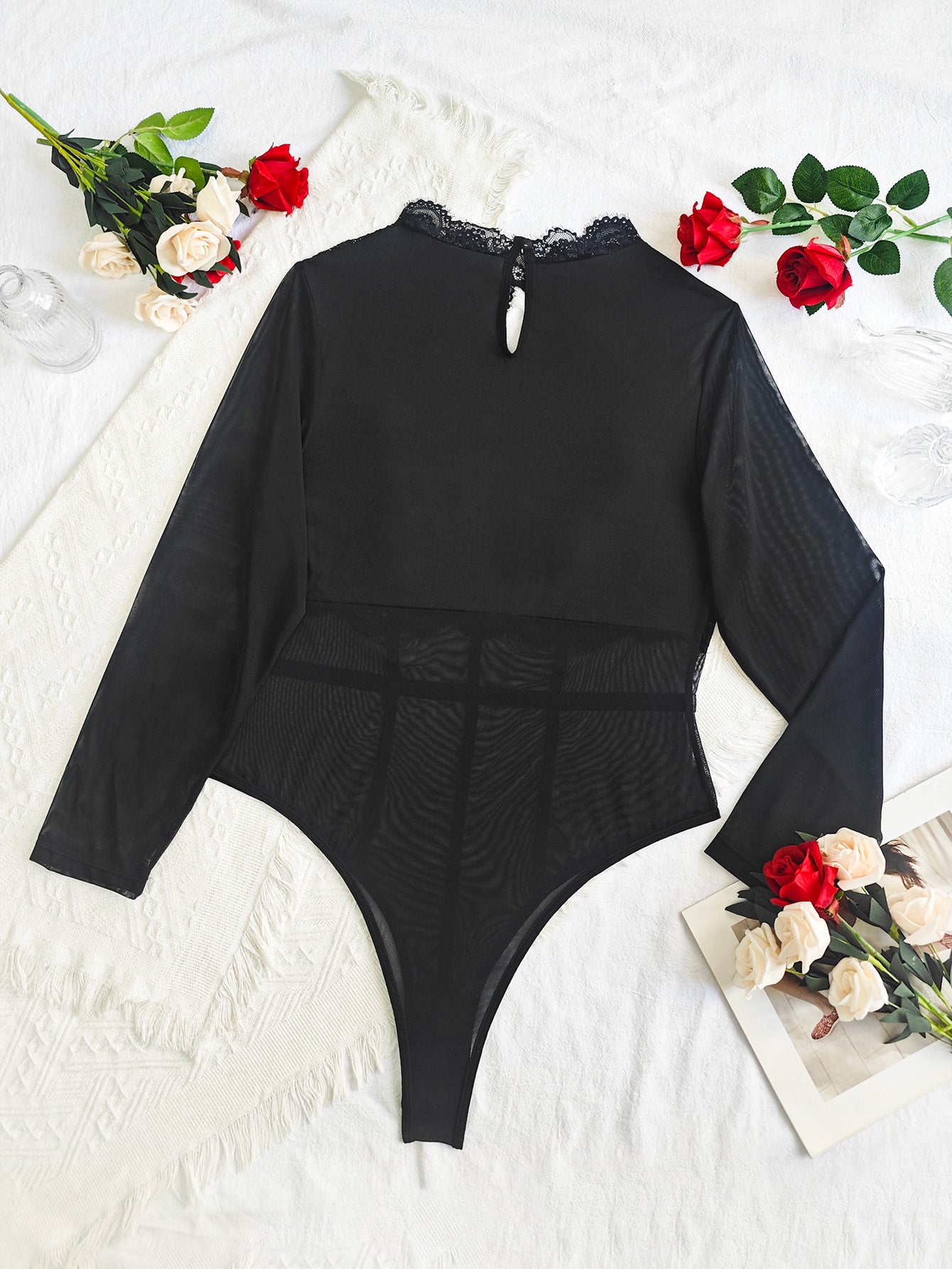 Lace Open Crotch Bodysuit