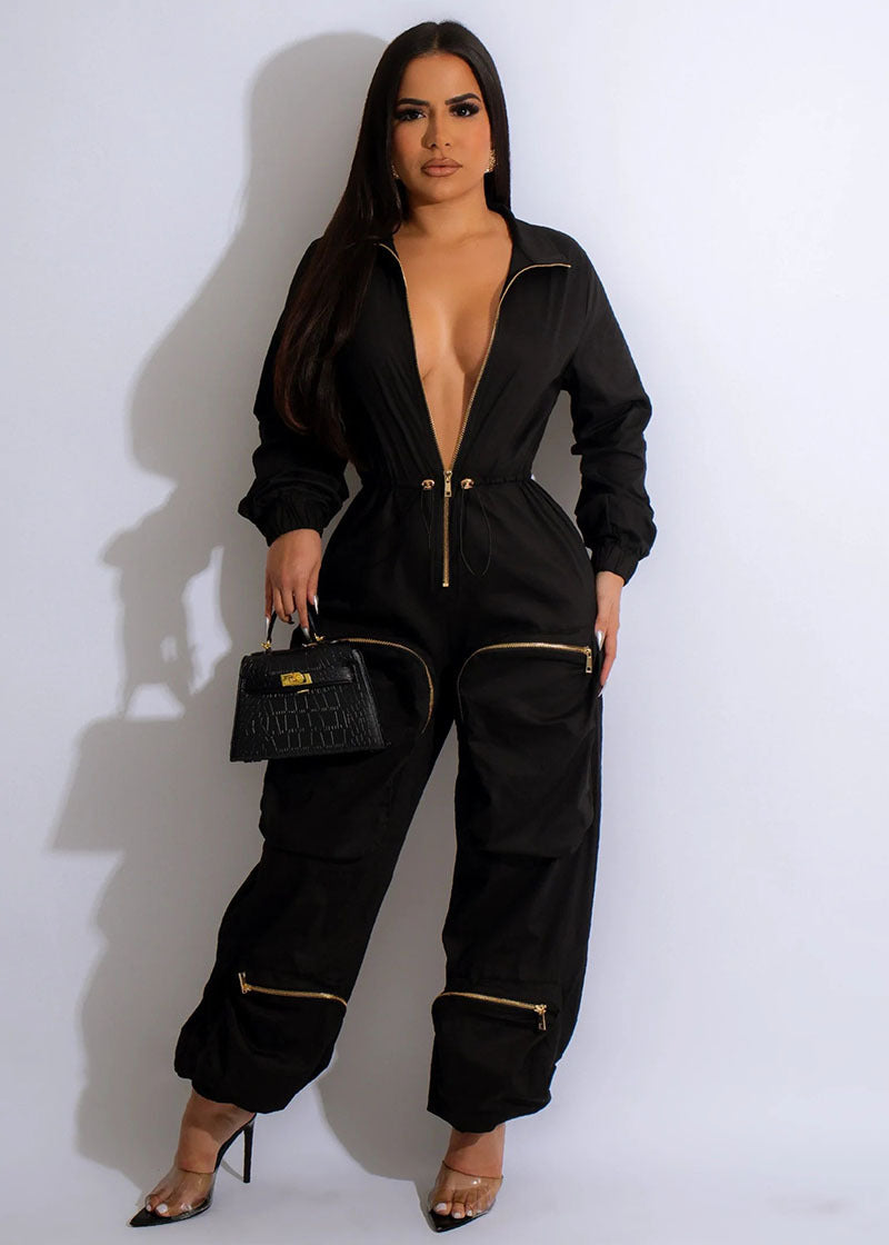 Arrival Women Waist Cargo Overalls Metal Zipper Bread Bag Casual Trousers